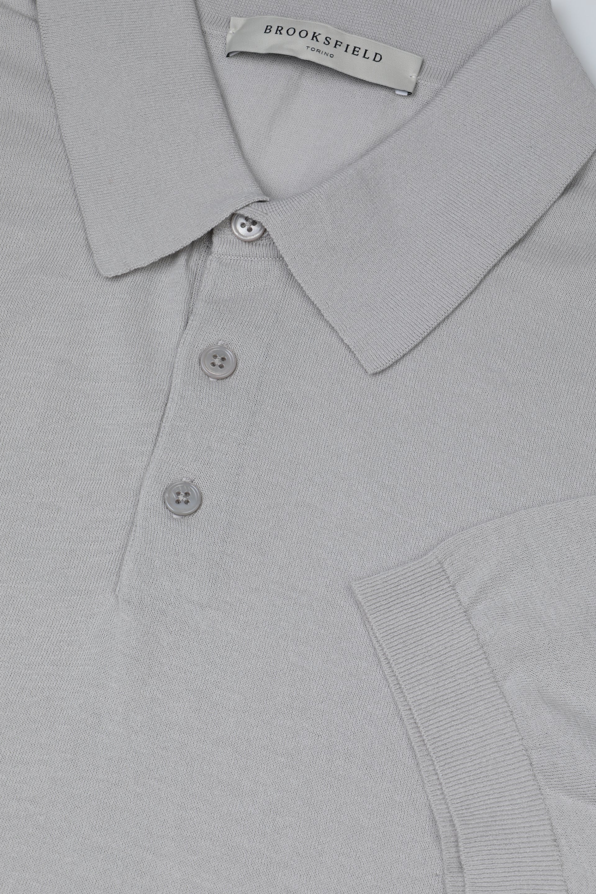 Polo manica corta in cotone compact. Grigio - Vapore