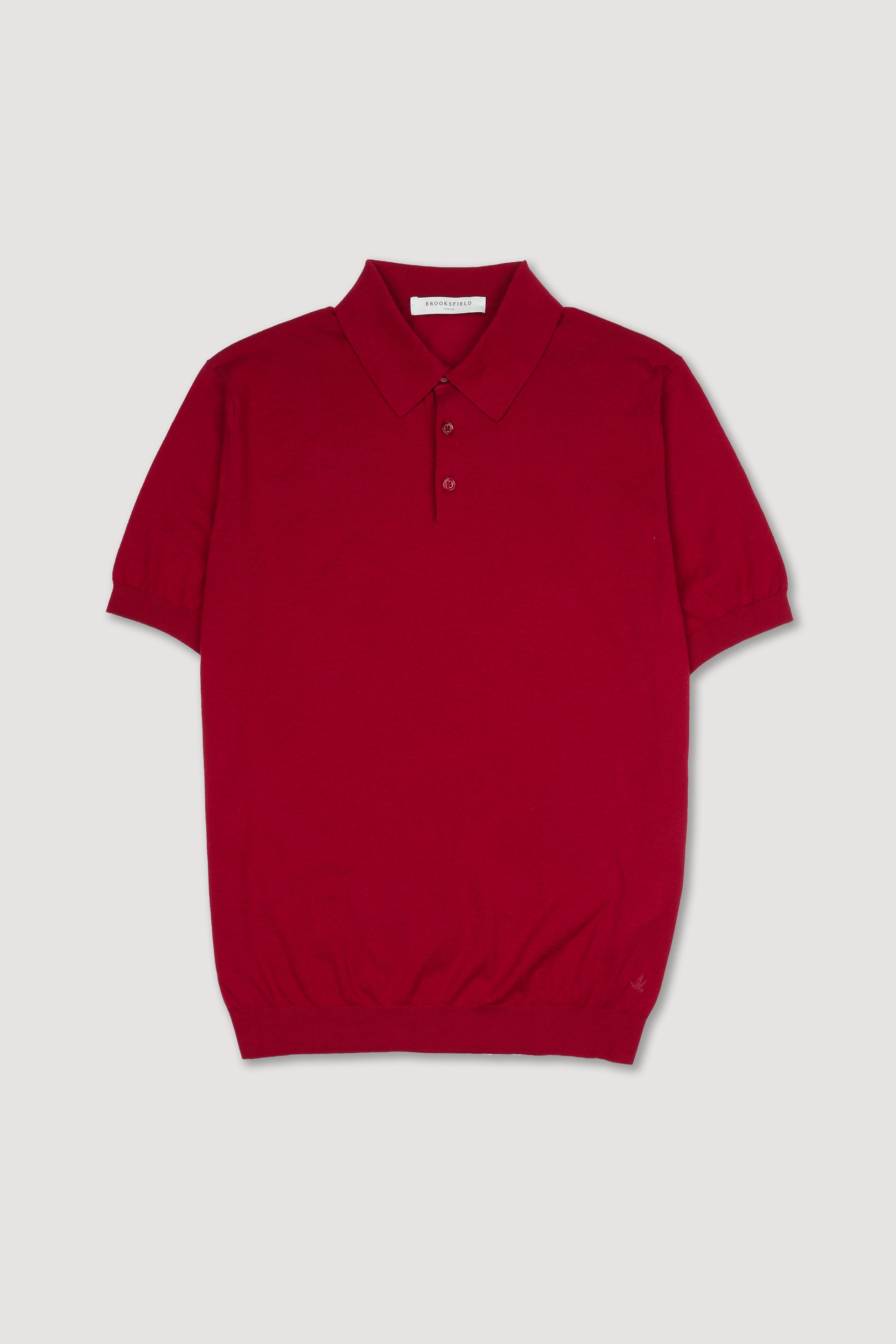 UOMO- POLO MC RASATA, CON BOTTONI, MANICA A GIRO, COTONE COMPACT (FIN.18) - Cardinale