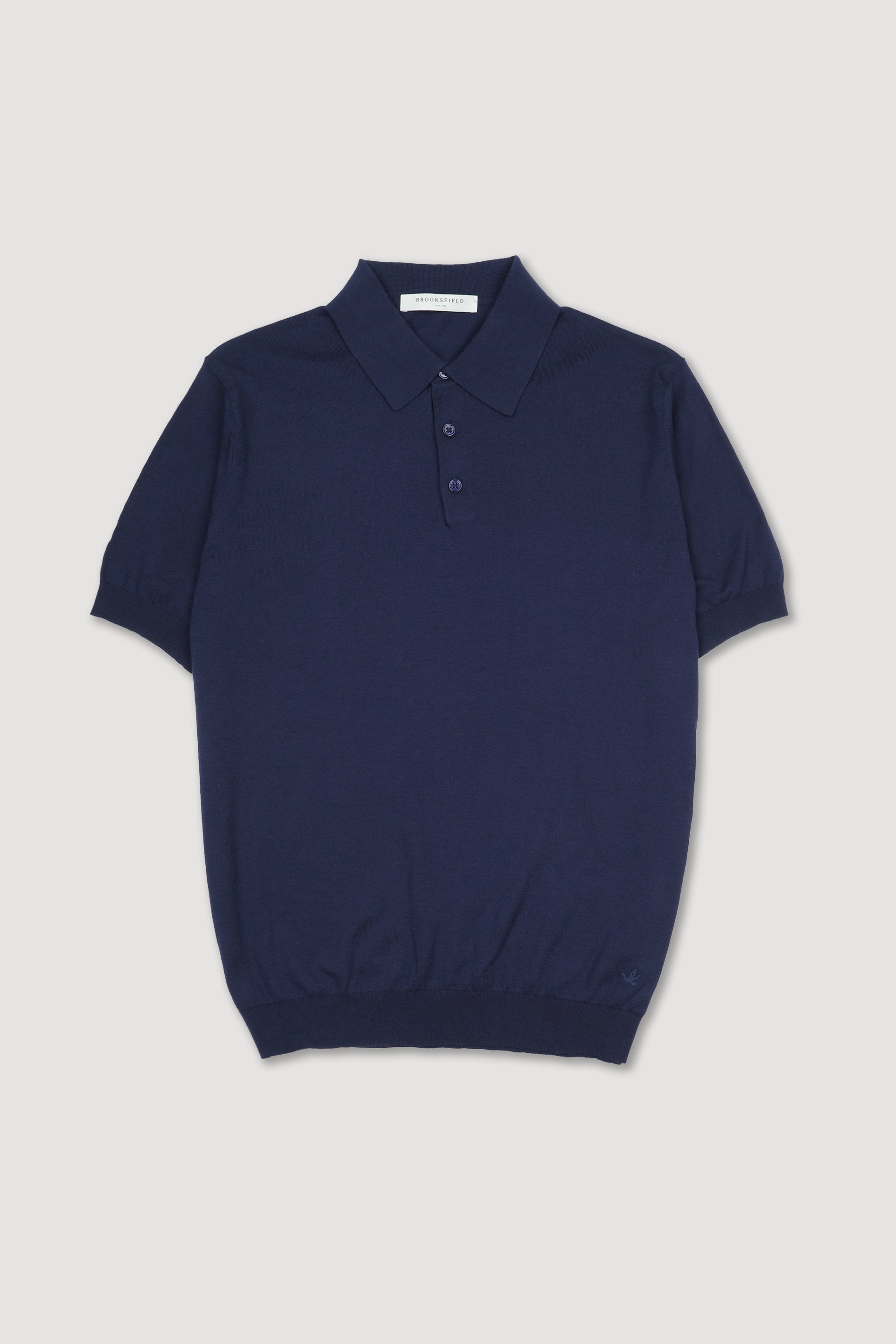 UOMO- POLO MC RASATA, CON BOTTONI, MANICA A GIRO, COTONE COMPACT (FIN.18) - Navy