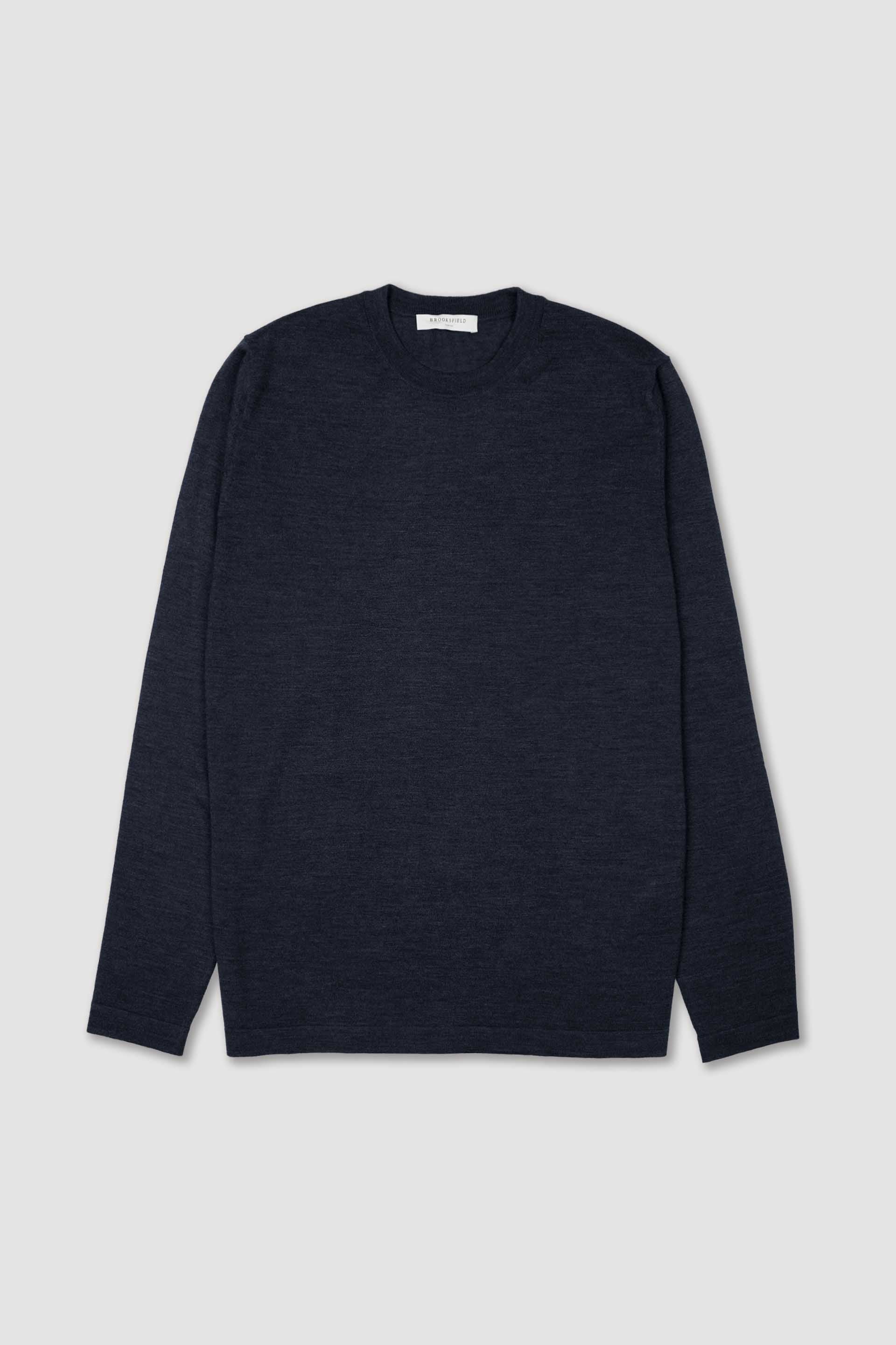 UOMO- GIROCOLLO RASATO, MANICA A GIRO, POLSI E FONDI IN TUBOLARE MISTO LANA/SETA/CASHMERE (FIN.16) - Blu scuro