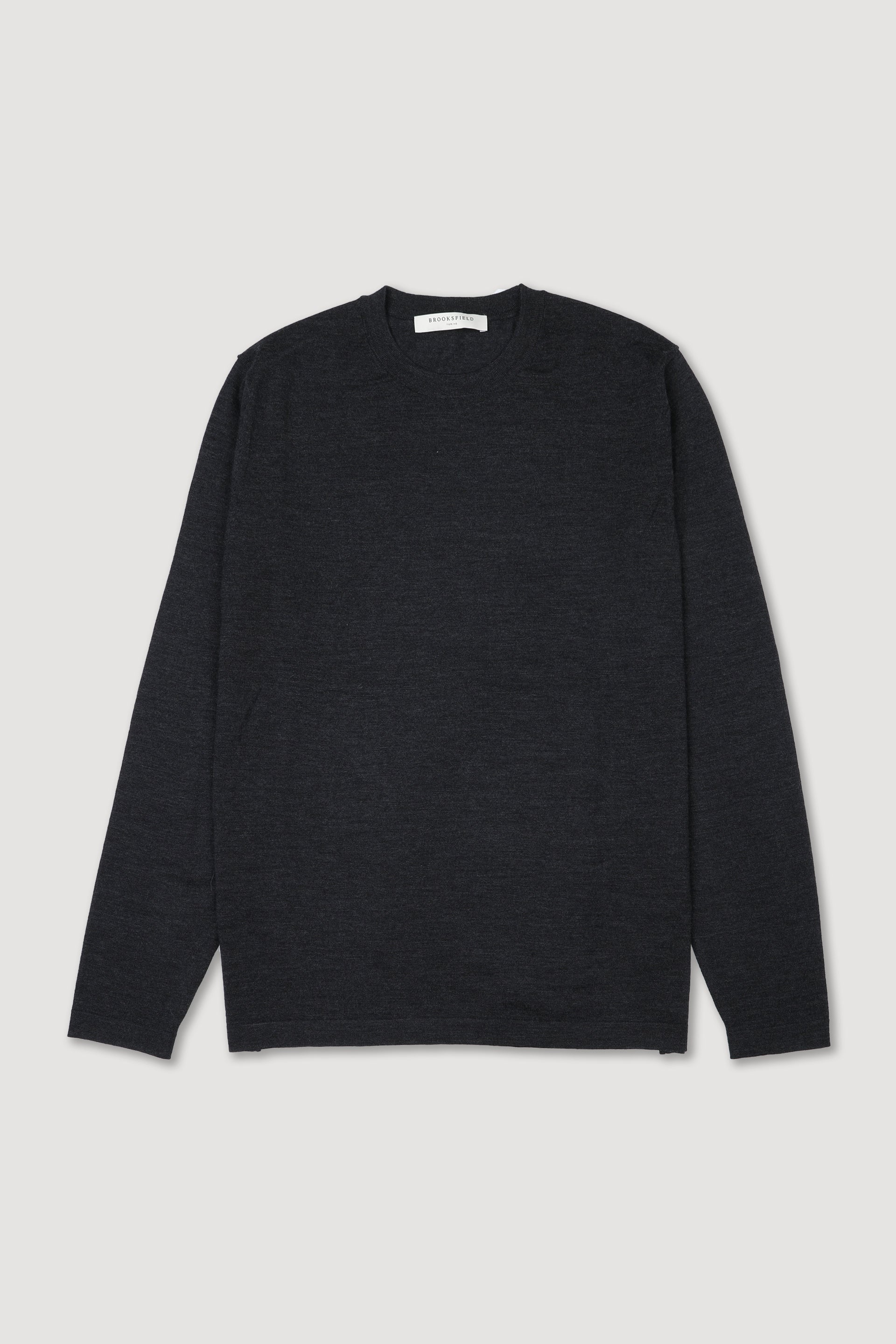 Maglia girocollo in lana vergine misto seta e cashmere. Grigio - Grafite