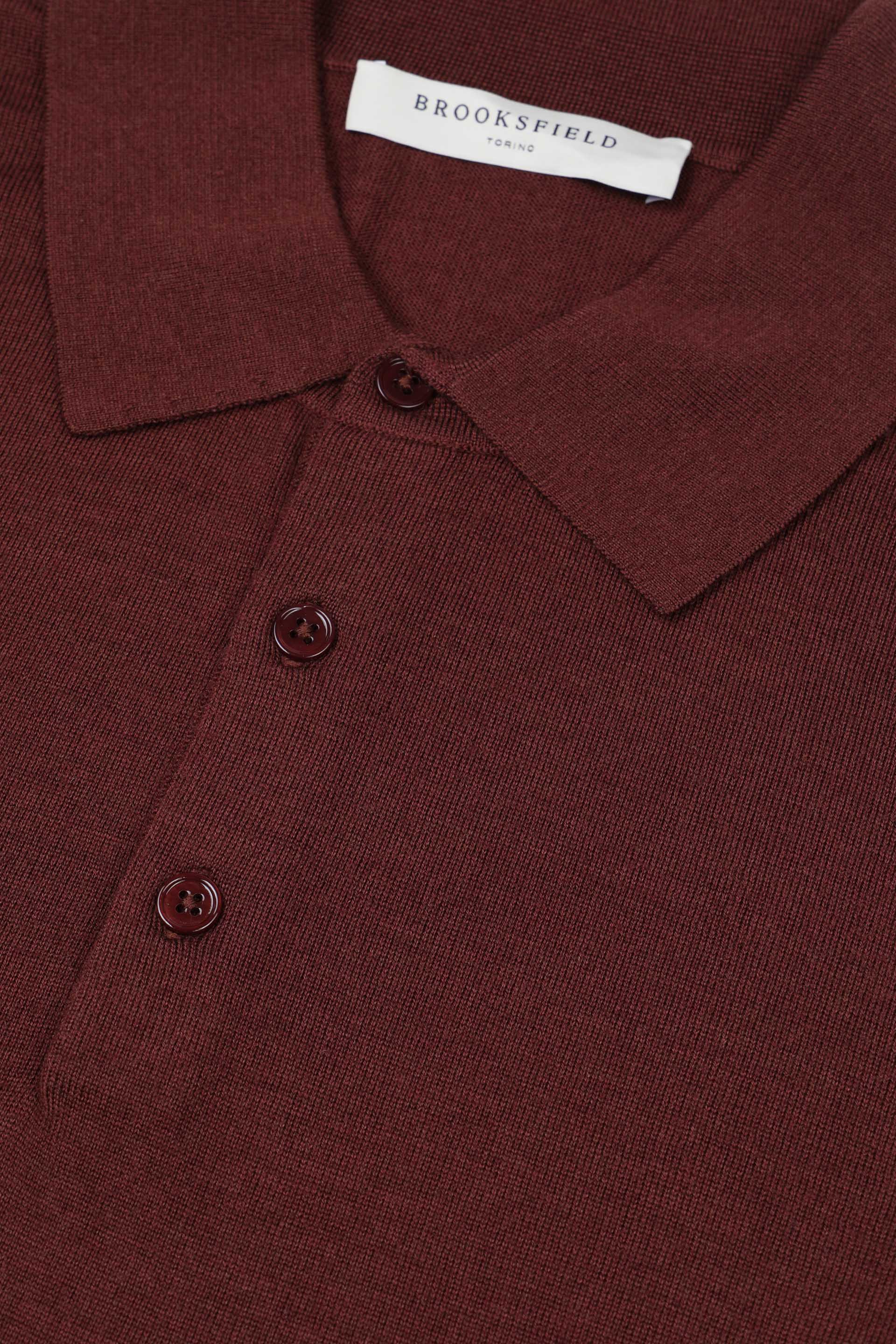 UOMO- POLO RASATA CON BOTTONI, MANICA A GIRO, POLSI E FONDI IN TUBOLARE MISTO LANA/SETA/CASHMERE (FIN.16) - Bordò sc.