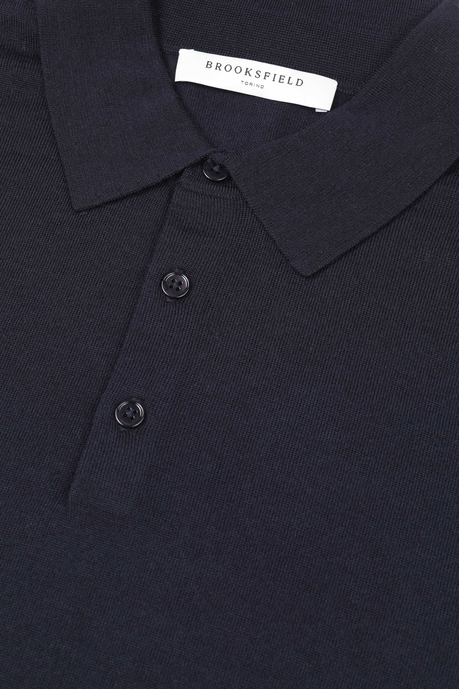 UOMO- POLO RASATA CON BOTTONI, MANICA A GIRO, POLSI E FONDI IN TUBOLARE MISTO LANA/SETA/CASHMERE (FIN.16) - Blu scuro