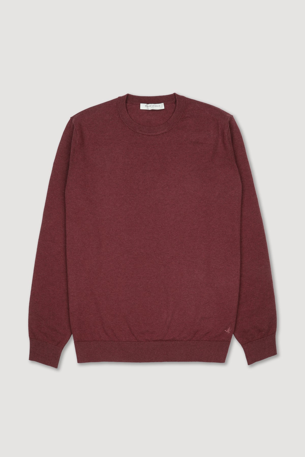 Maglia girocollo in cotone misto cashmere. Rosso - Rabarbaro