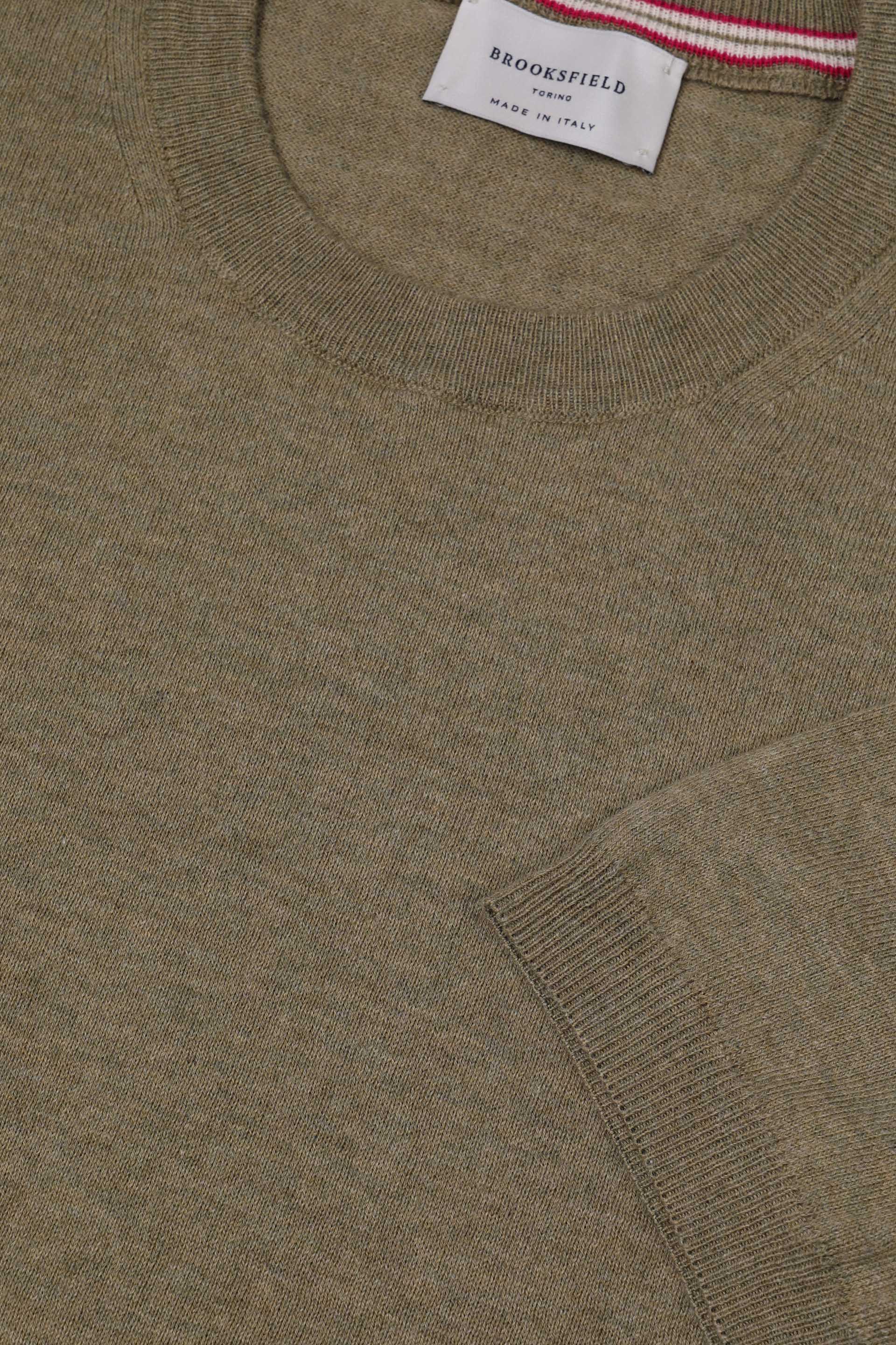 MAGLIA, PULLOVER, GIROCOLLO, COTONE SUPERFINE - Militare