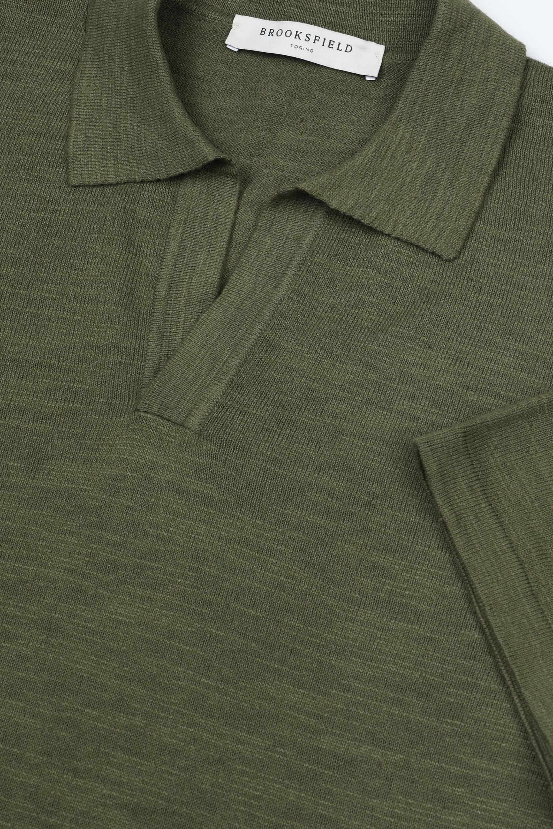 UOMO-POLO M/C, OPEN COLLAR RASATA, COTONE/LINO TINTO CAPO DIRETTO (FIN.14) - Alligator