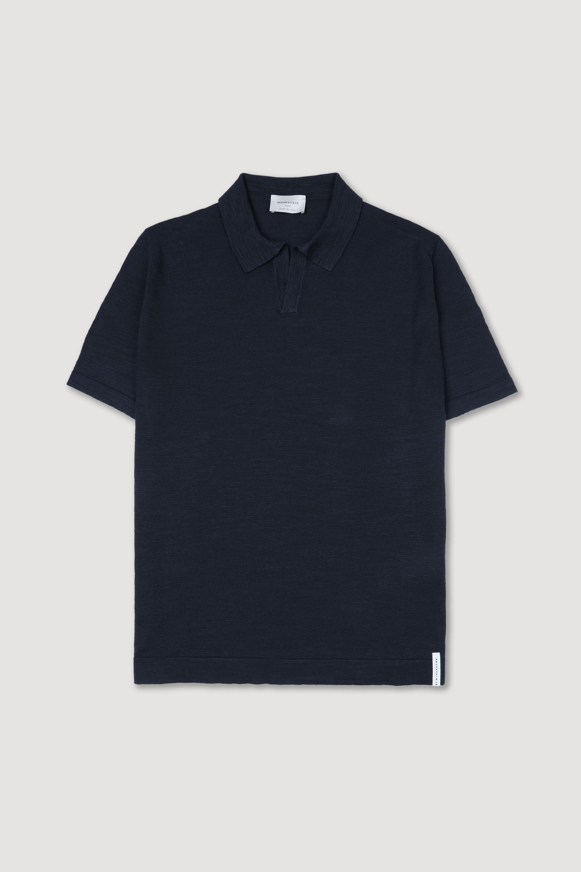 MAGLIA, POLO, MANICA CORTA, MISTO LINO RASATO, TINTO CAPO - Navy blue
