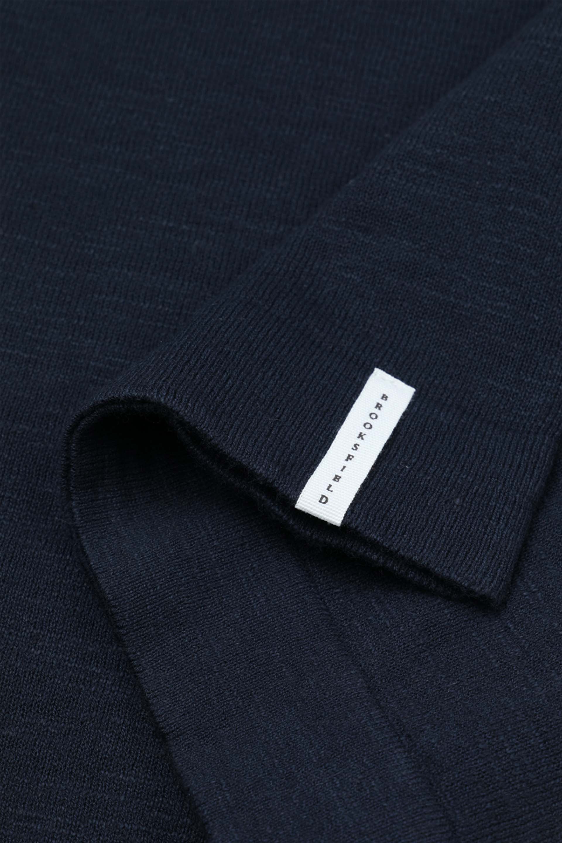 MAGLIA, POLO, MANICA CORTA, MISTO LINO RASATO, TINTO CAPO - Navy blue