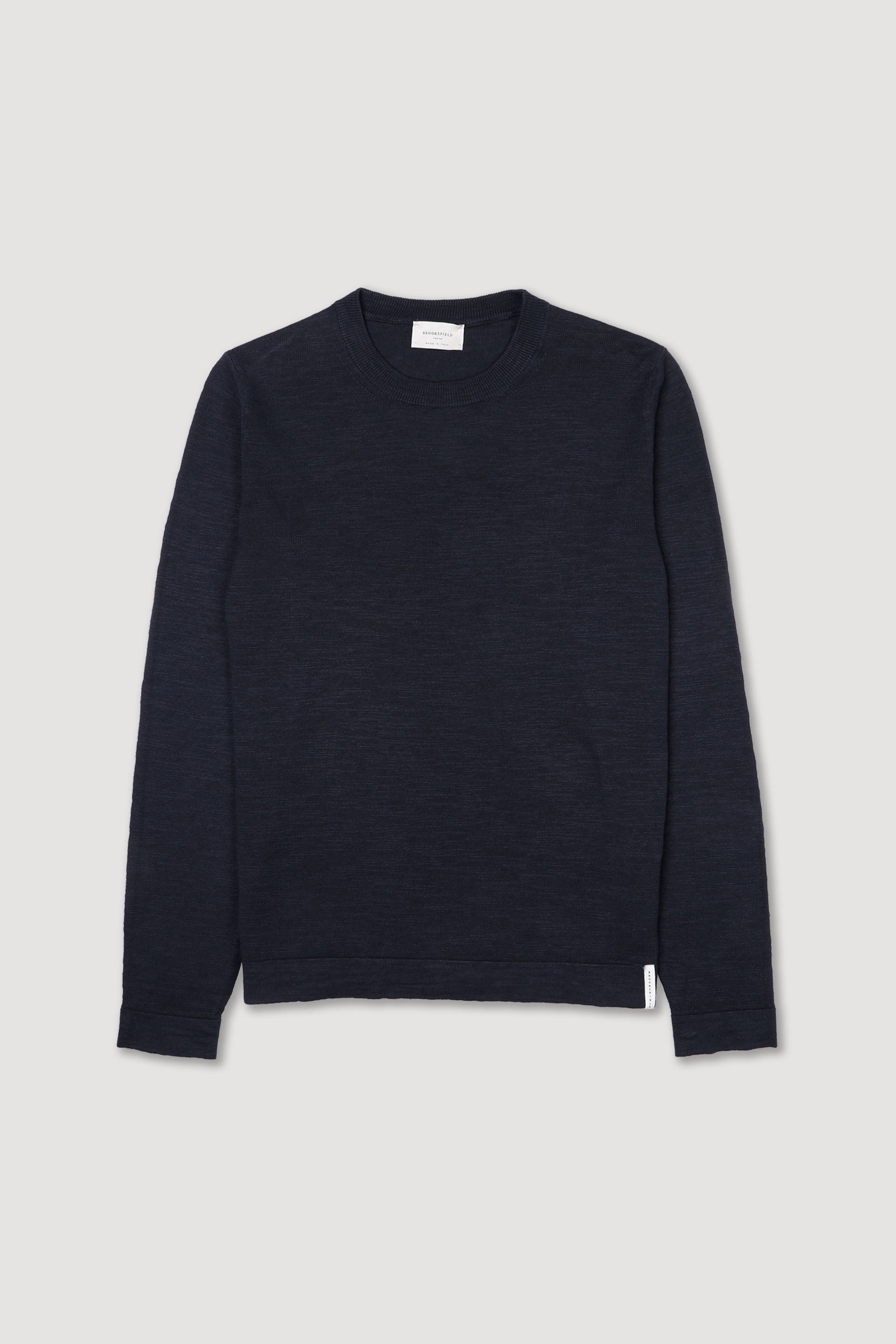 MAGLIA, GIROCOLLO, MISTO LINO RASATO, TINTO CAPO - Navy blue
