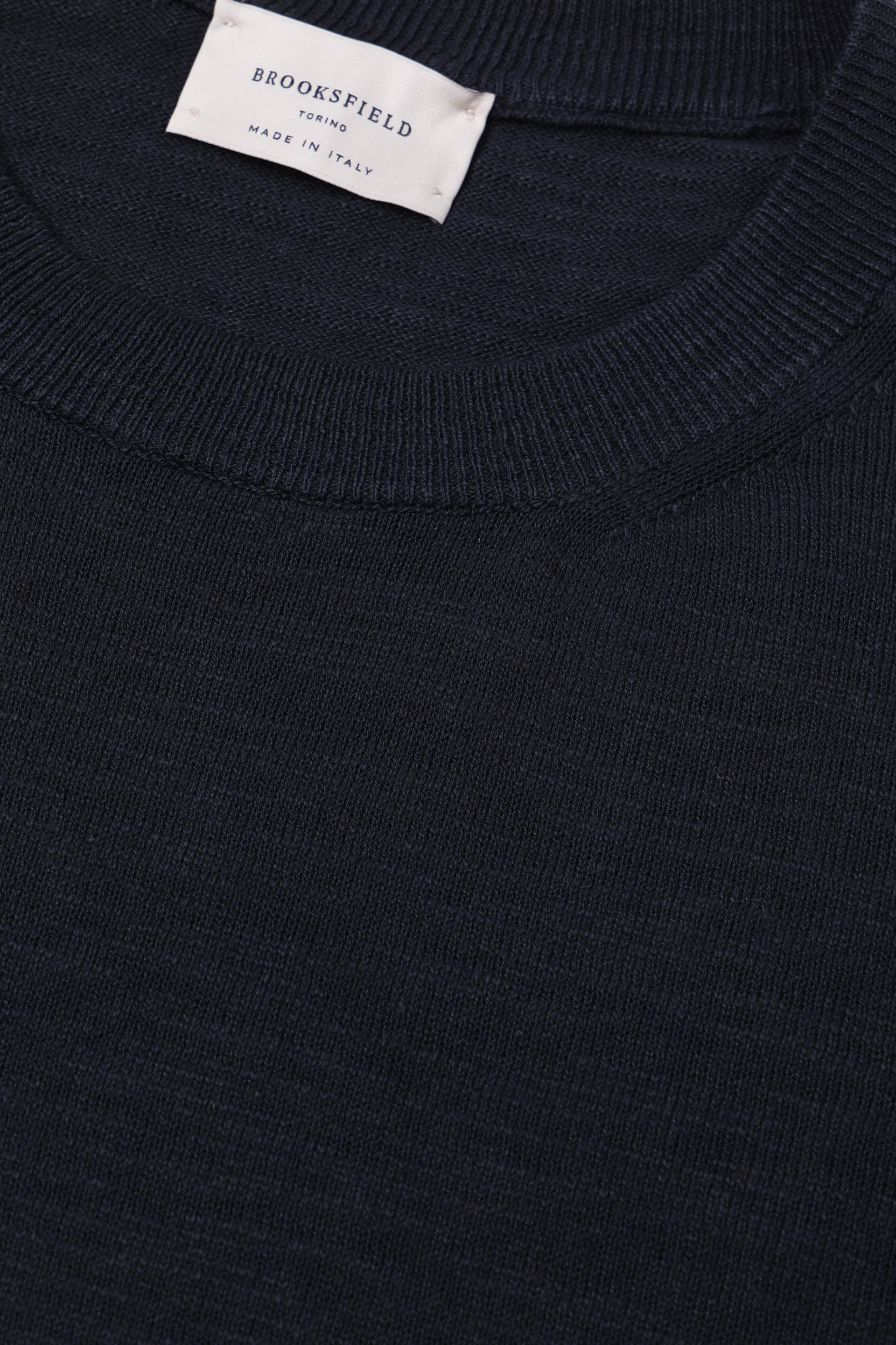 MAGLIA, GIROCOLLO, MISTO LINO RASATO, TINTO CAPO - Navy blue