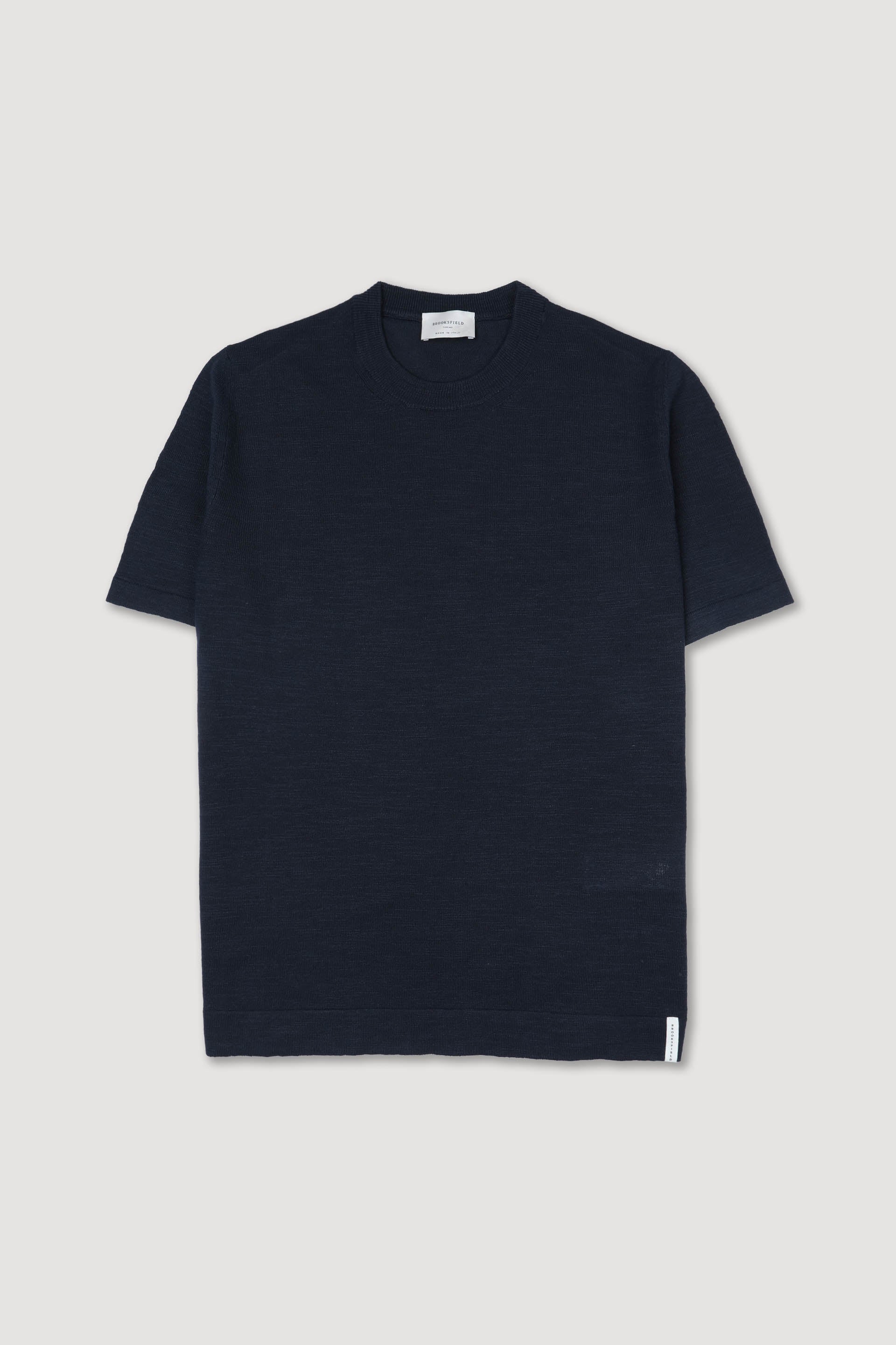 Linen Lino Maglia T-shirt In A Cotton-linen Blend Blue Navy