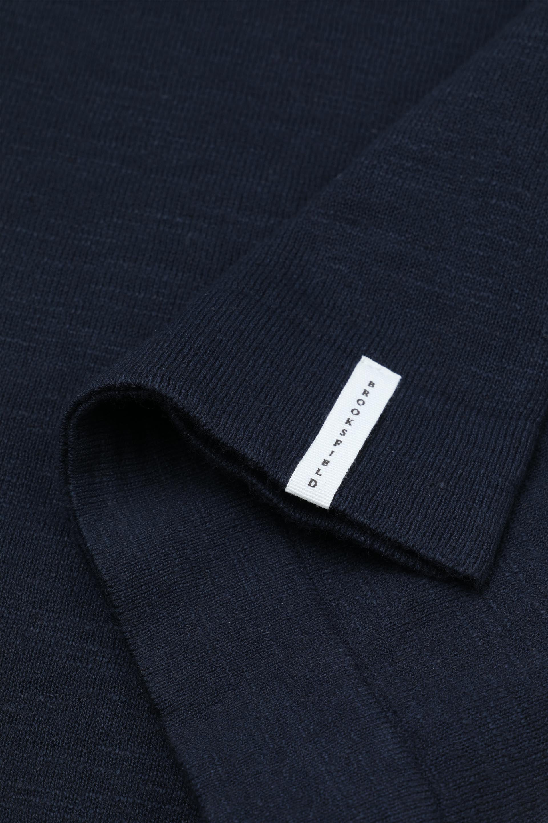 MAGLIA, GIROCOLLO, MISTO LINO RASATO, TINTO CAPO - Navy blue