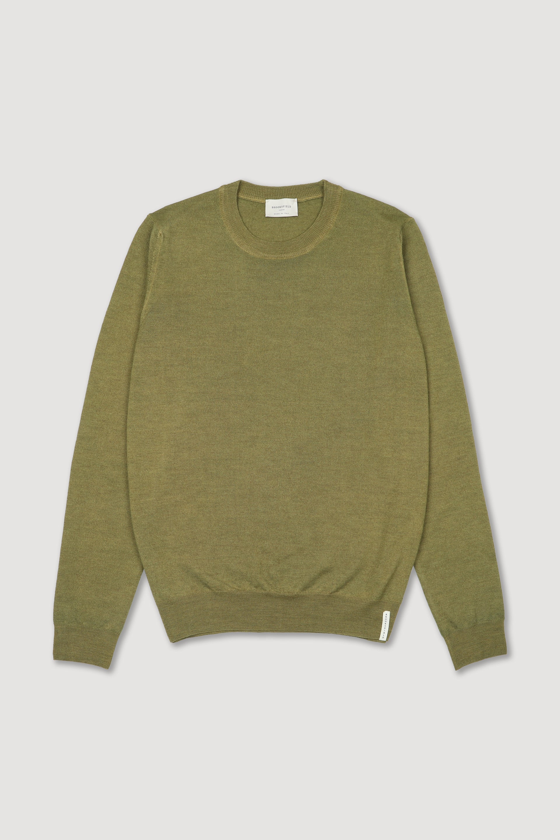 Maglia girocollo in lana merinos extrafine. Verde - Verde acido