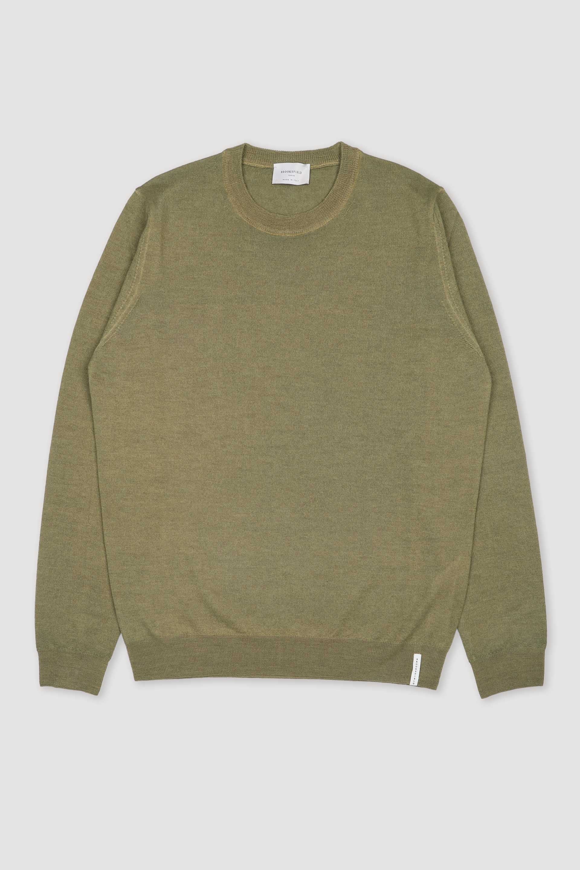 Maglia girocollo in lana merinos extrafine. Verde - Verde acido