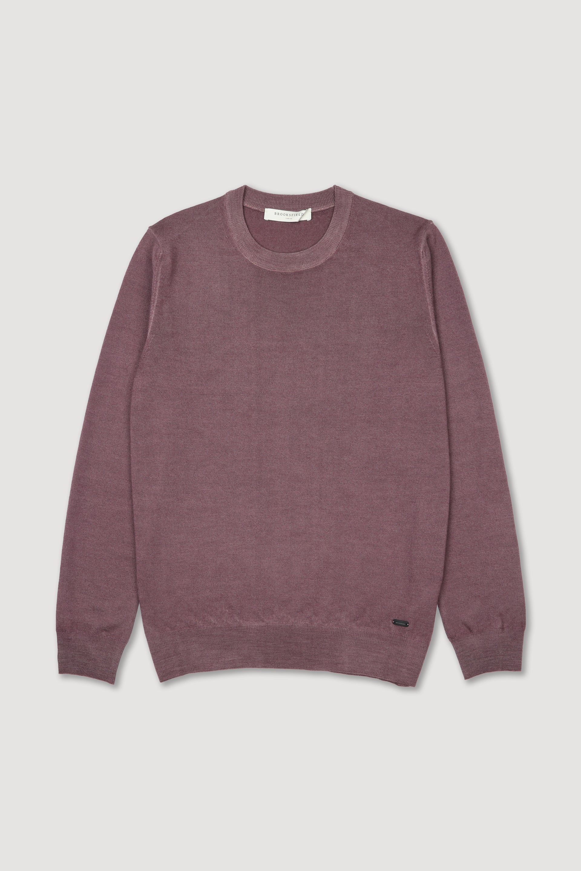 Maglia girocollo in lana merinos extrafine. Rosa - Ciliegio