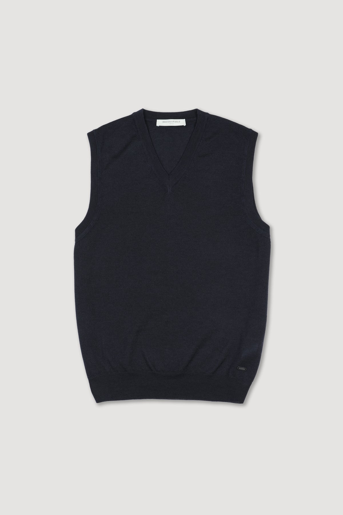 Gilet scollo v in lana merinos extrafine. Blu - Navy