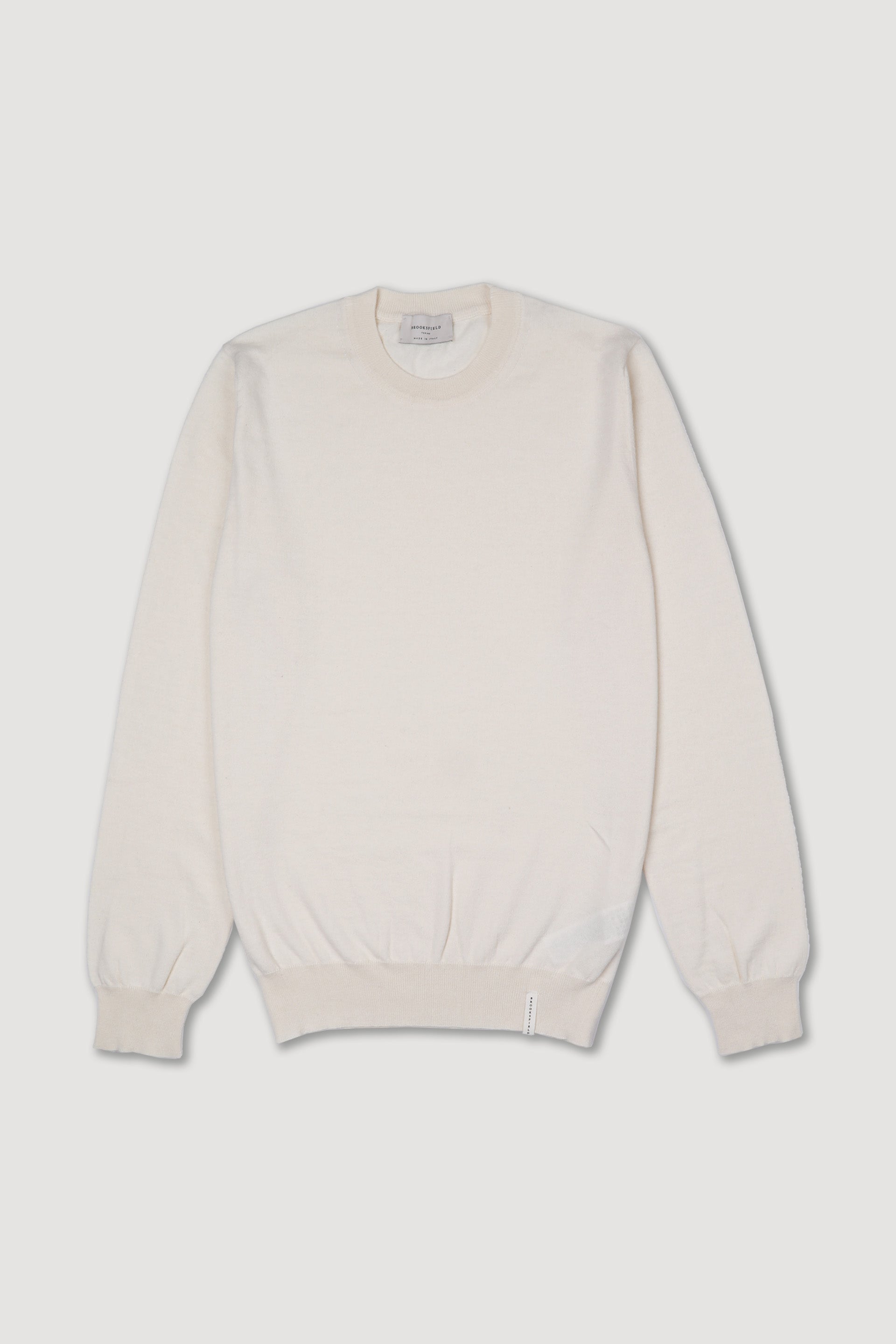 MAGLIA, GIROCOLLO, MISTO CASHMERE RASATO - Bianco lana
