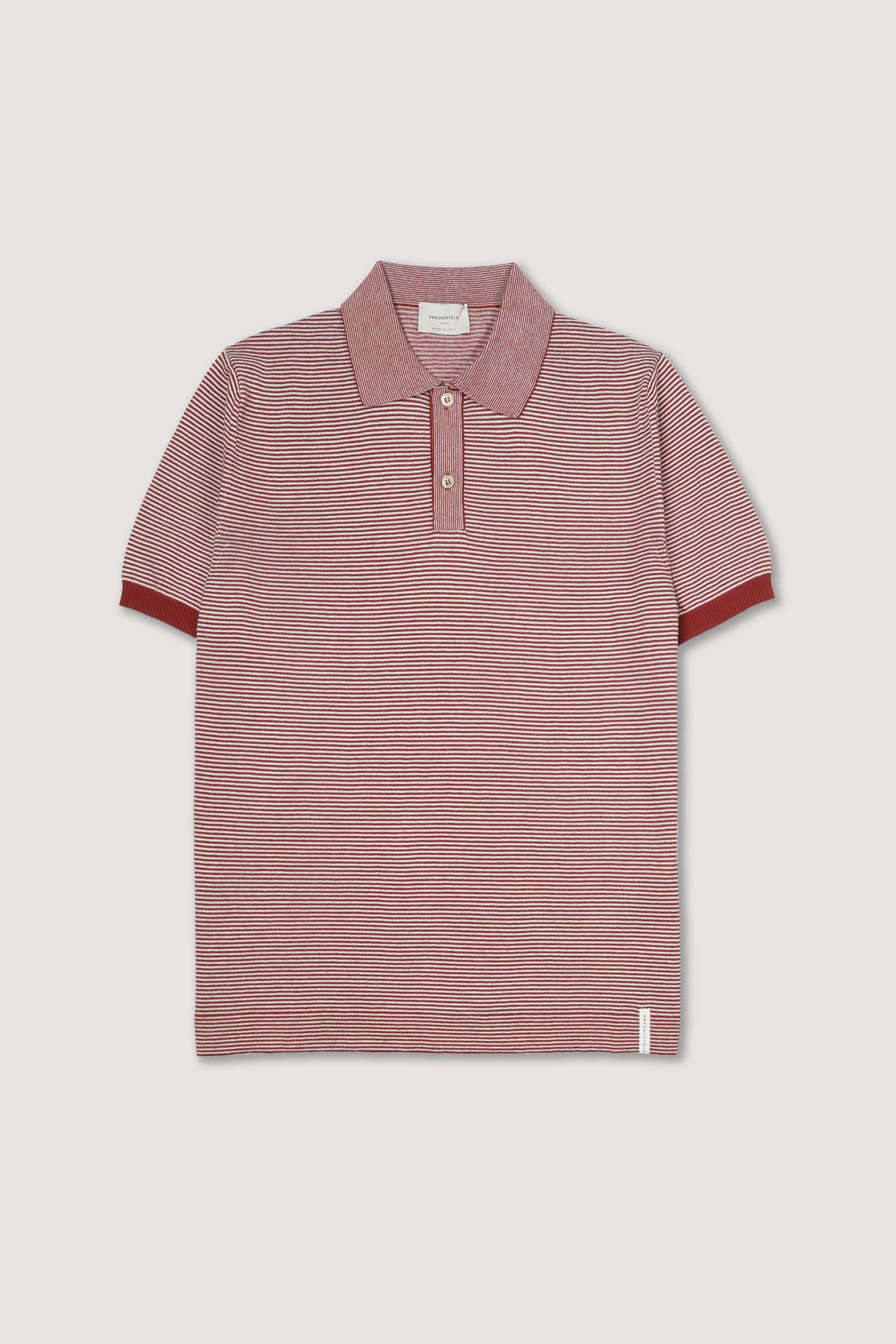 MAGLIA, POLO, MANICA CORTA, COTONE RIGA - Tabasco/panna