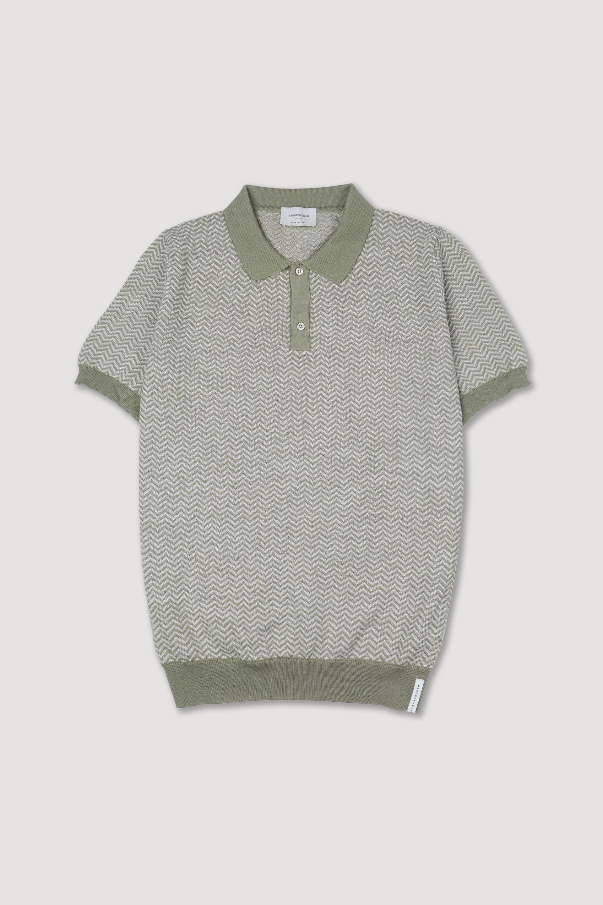 MAGLIA, PULLOVER, GIROCOLLO, COTONE SUPERFINE - Artichoke/panna