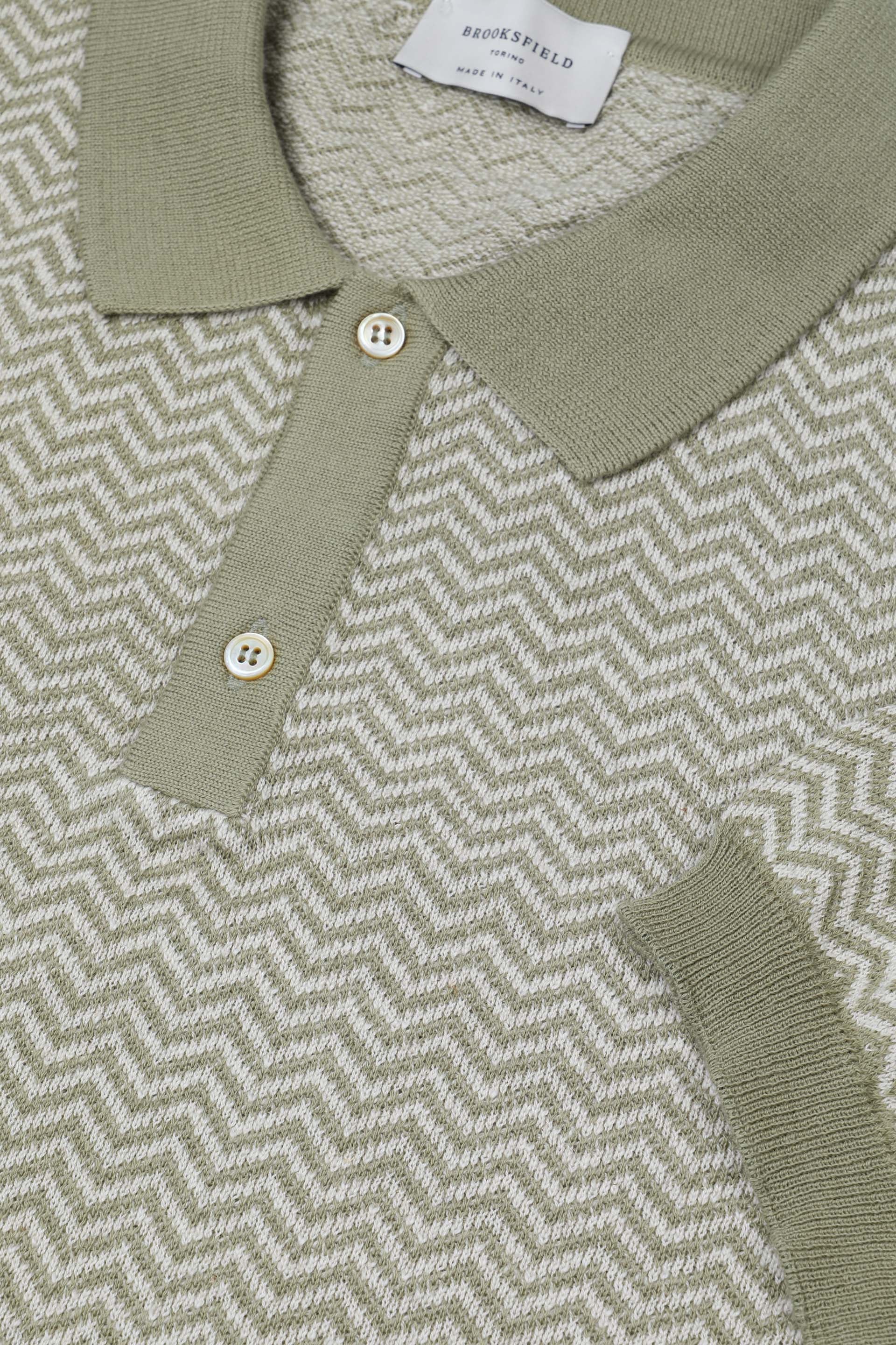 MAGLIA, PULLOVER, GIROCOLLO, COTONE SUPERFINE - Artichoke/panna