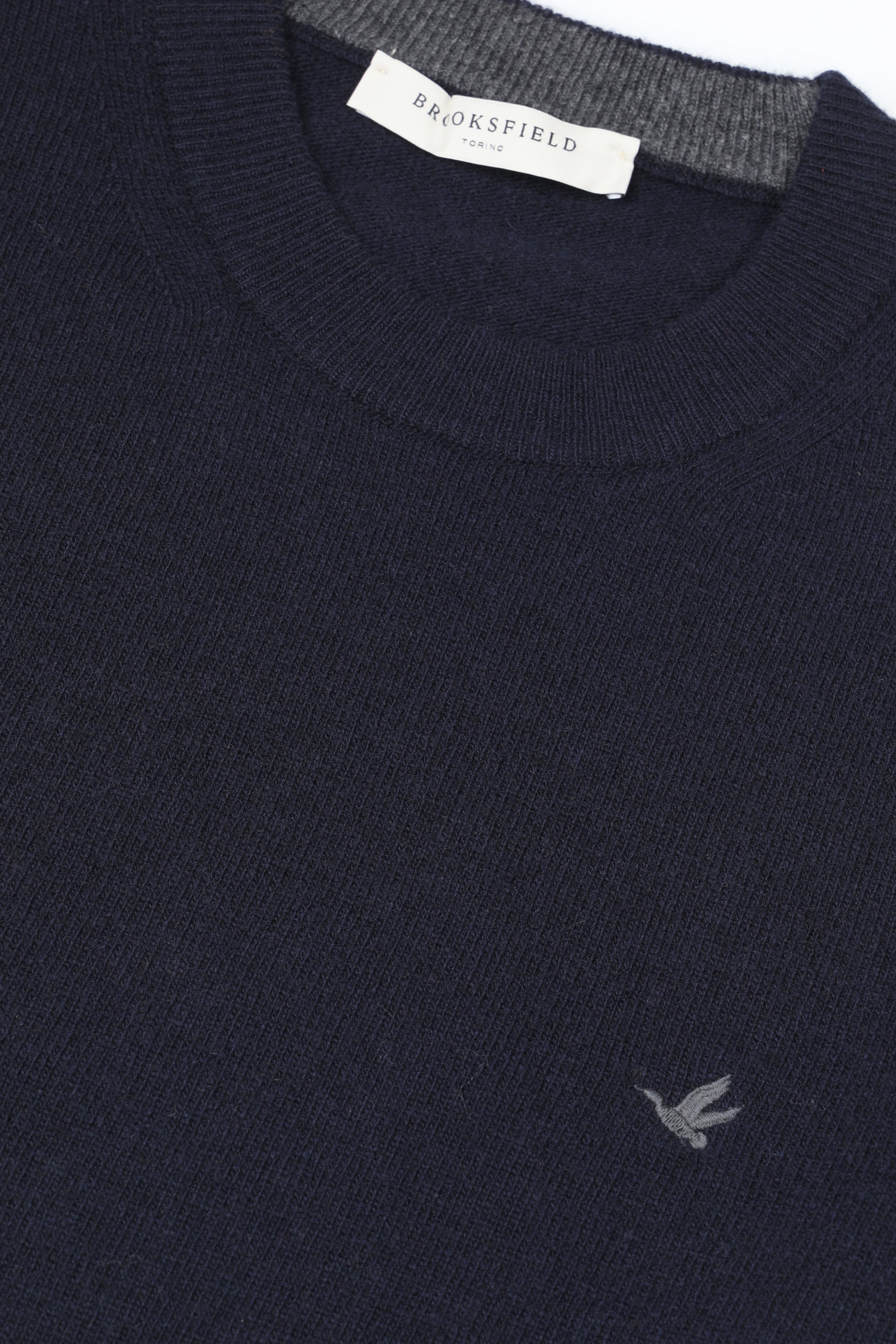 UOMO-GIROCOLLO RASATO, INTERNO COLLO E TOPPE IN CONTRASTO, LAMBSWOOL (FIN.12) - Blu scuro