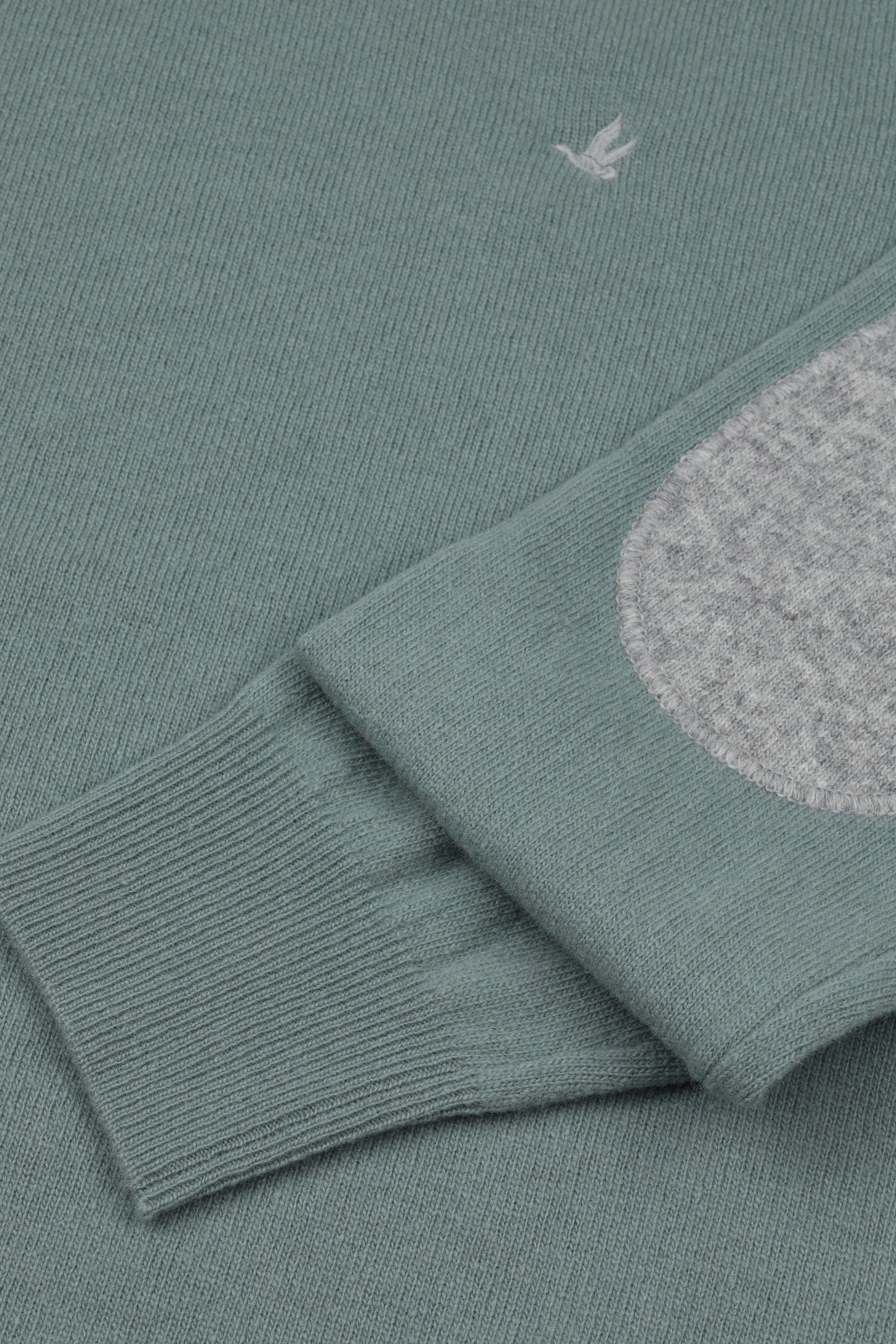 UOMO-GIROCOLLO RASATO, INTERNO COLLO E TOPPE IN CONTRASTO, LAMBSWOOL (FIN.12) - Tiglio