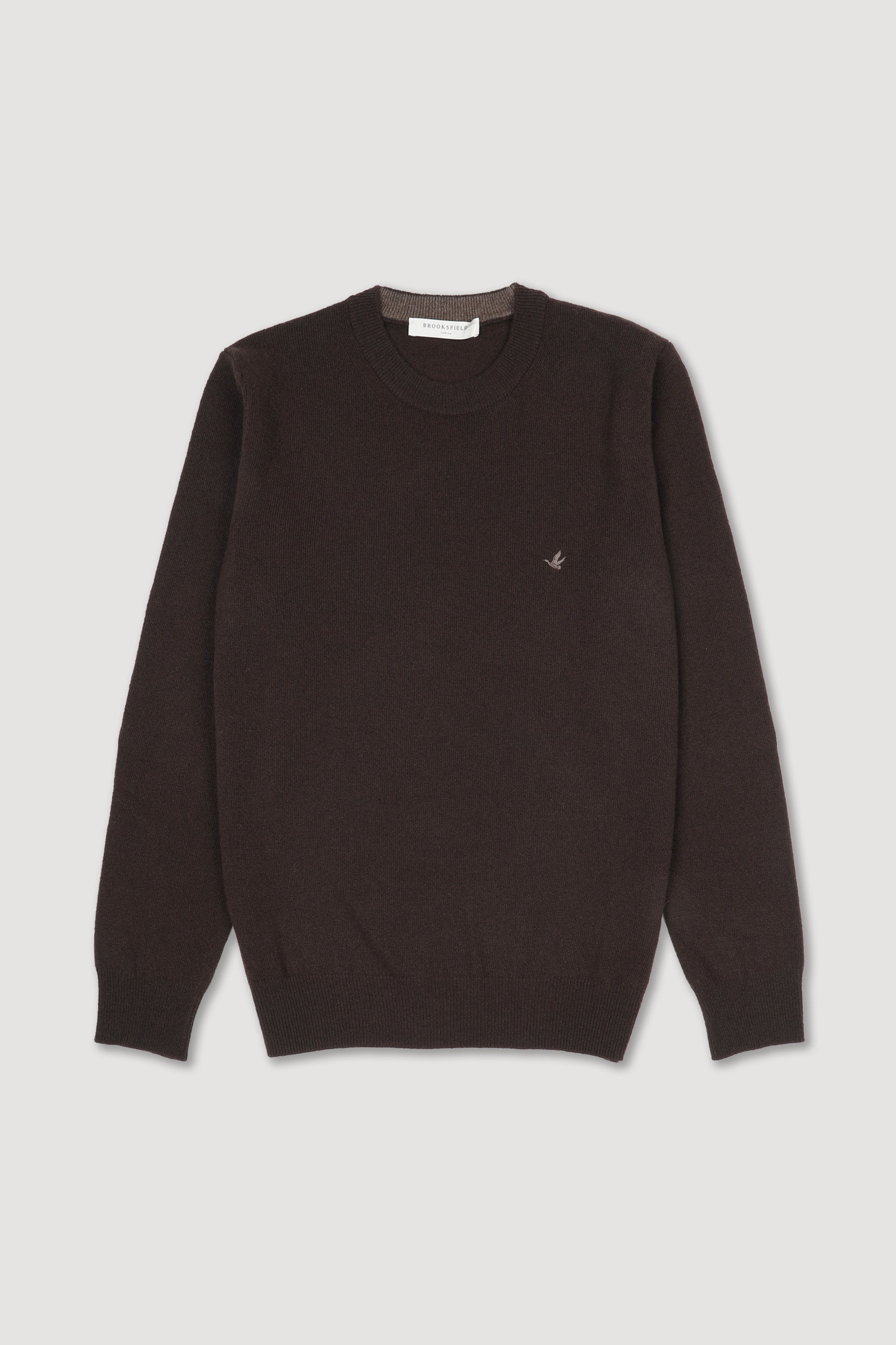 UOMO-GIROCOLLO RASATO, INTERNO COLLO E TOPPE IN CONTRASTO, LAMBSWOOL (FIN.12) - Ebano