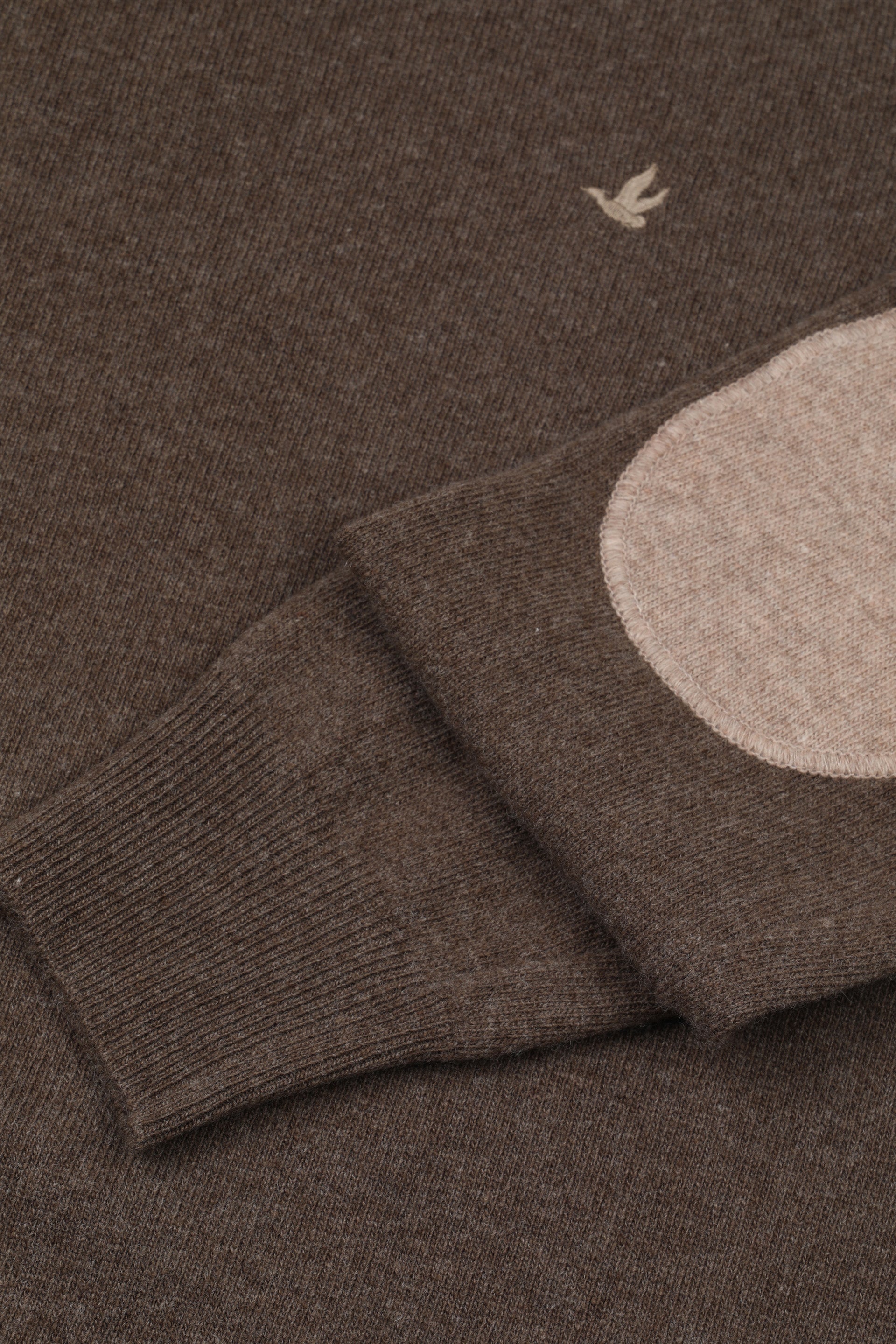 UOMO-GIROCOLLO RASATO, INTERNO COLLO E TOPPE IN CONTRASTO, LAMBSWOOL (FIN.12) - Camoscio