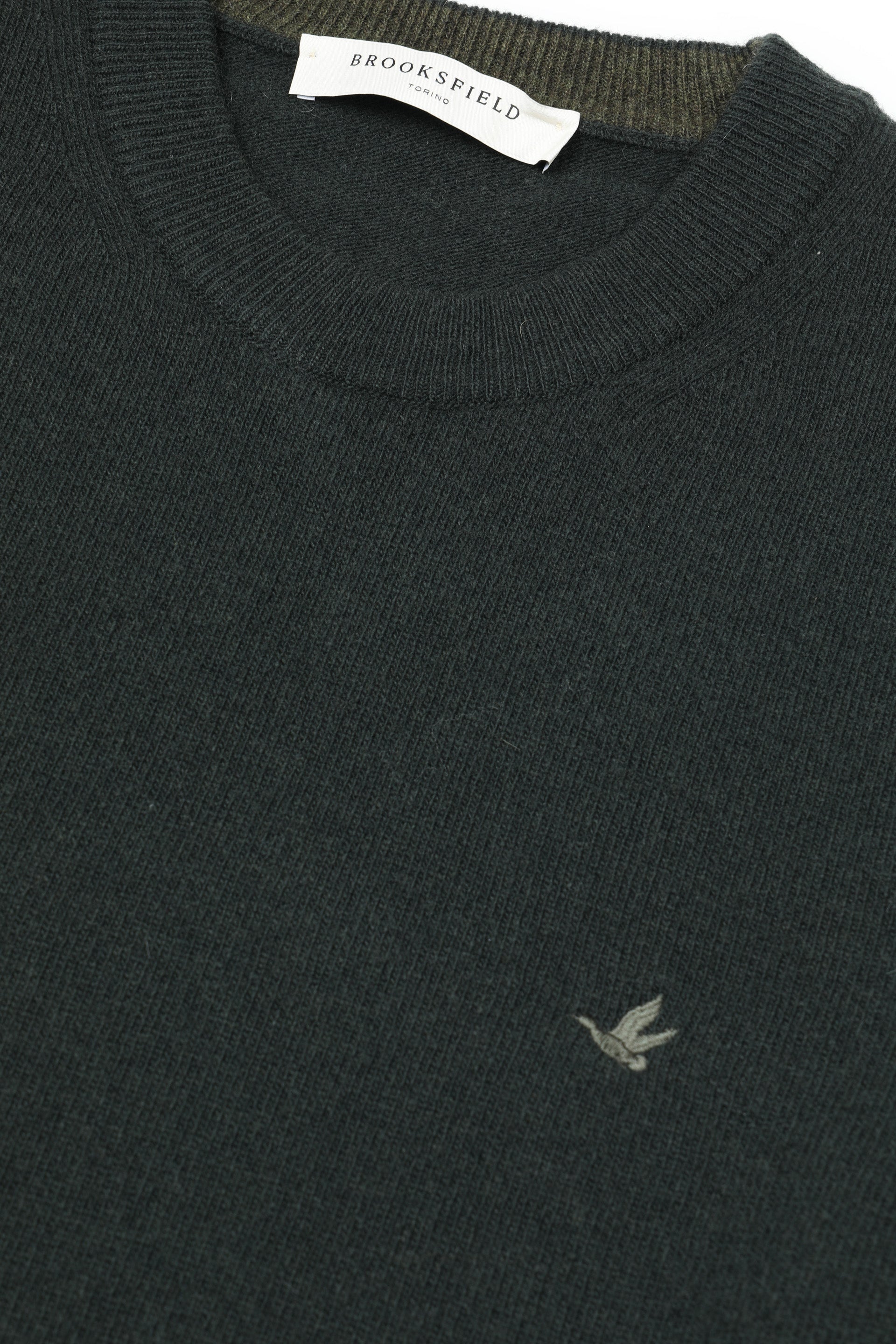 UOMO-GIROCOLLO RASATO, INTERNO COLLO E TOPPE IN CONTRASTO, LAMBSWOOL (FIN.12) - Mimetico