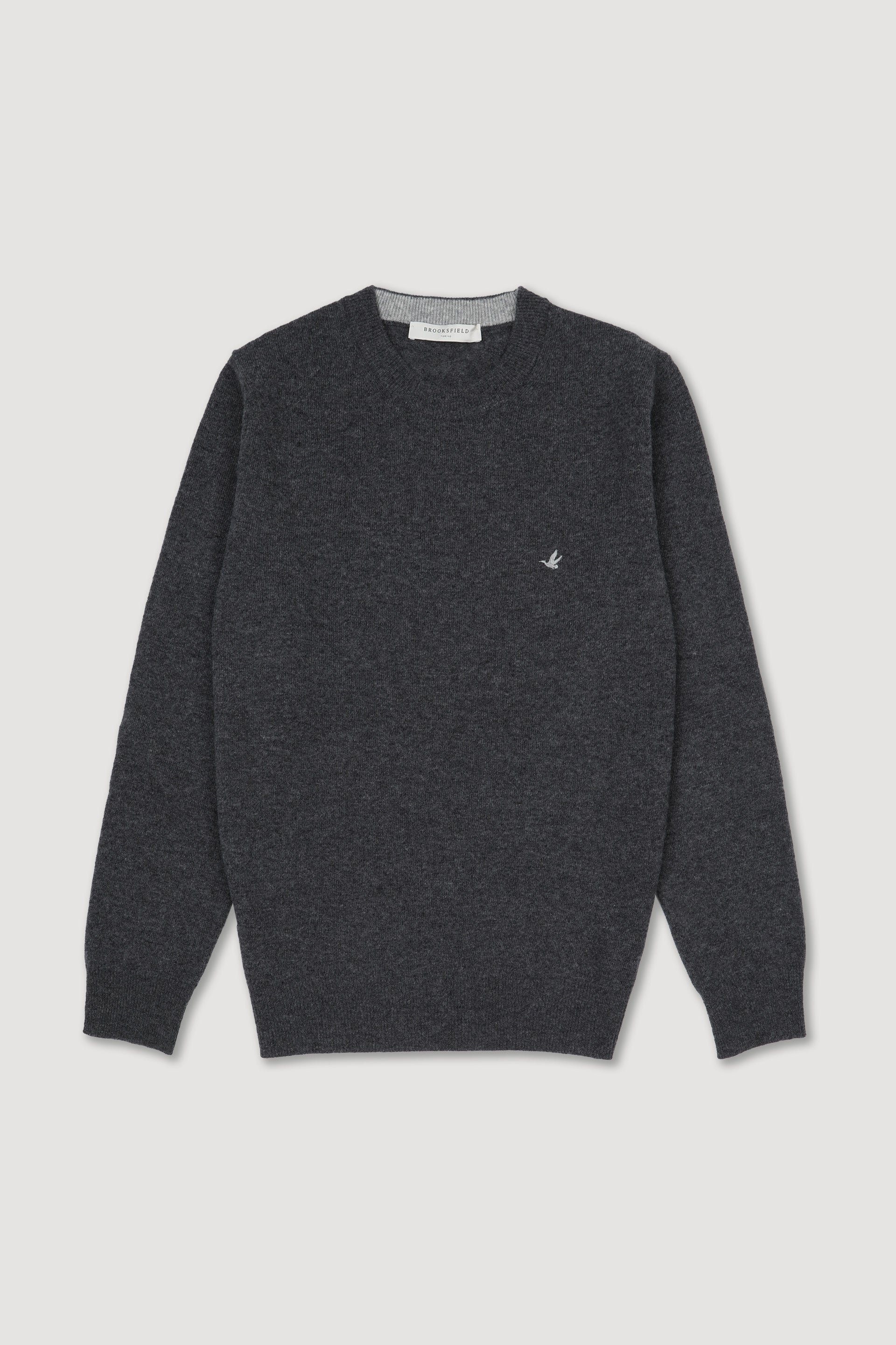 UOMO-GIROCOLLO RASATO, INTERNO COLLO E TOPPE IN CONTRASTO, LAMBSWOOL (FIN.12) - Grafite