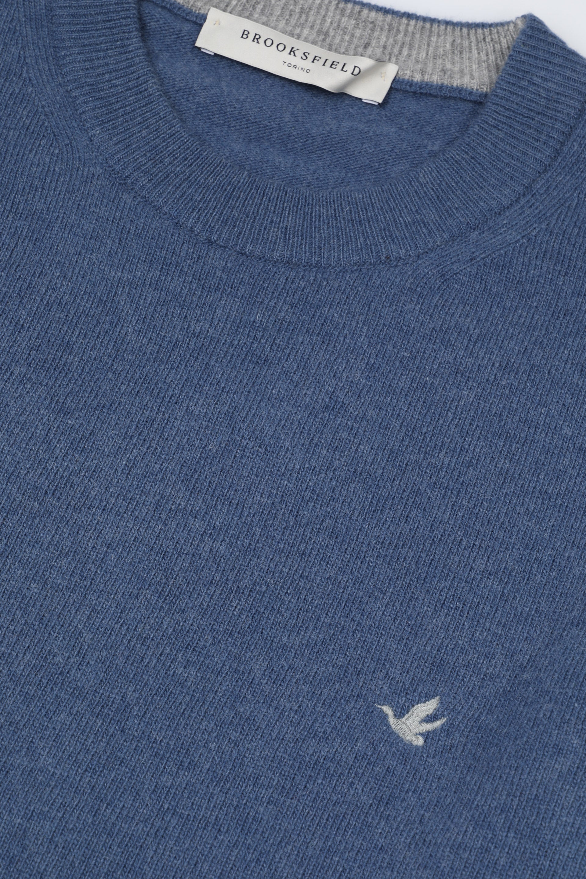 UOMO-GIROCOLLO RASATO, INTERNO COLLO E TOPPE IN CONTRASTO, LAMBSWOOL (FIN.12) - Thunder