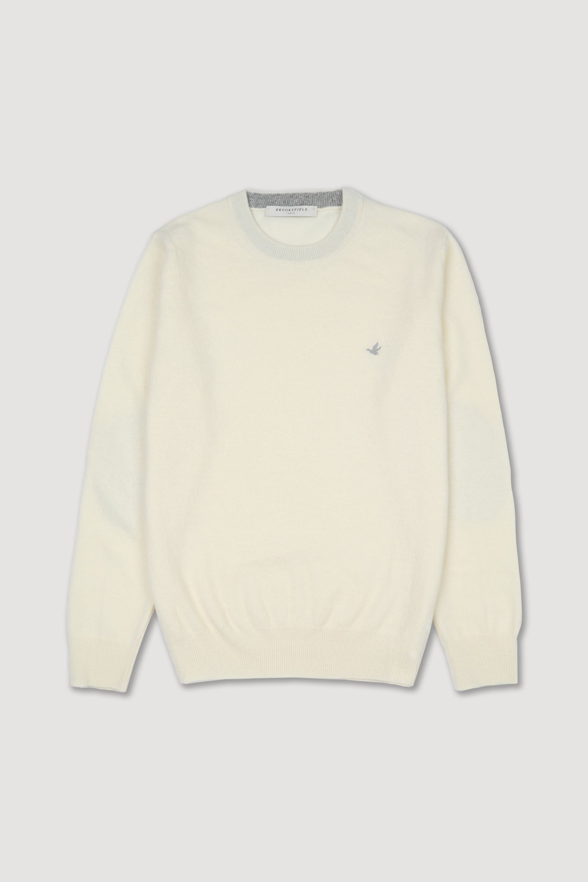 UOMO-GIROCOLLO RASATO, INTERNO COLLO E TOPPE IN CONTRASTO, LAMBSWOOL (FIN.12) - Latte