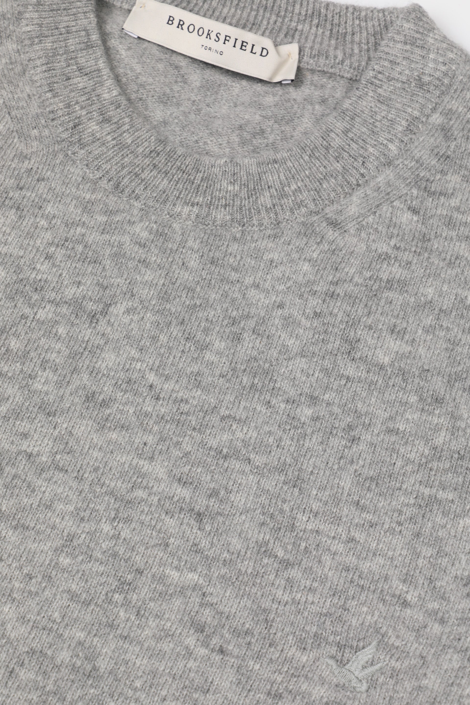 UOMO-GIROCOLLO RASATO, LAMBSWOOL (FIN.12) - Grigio