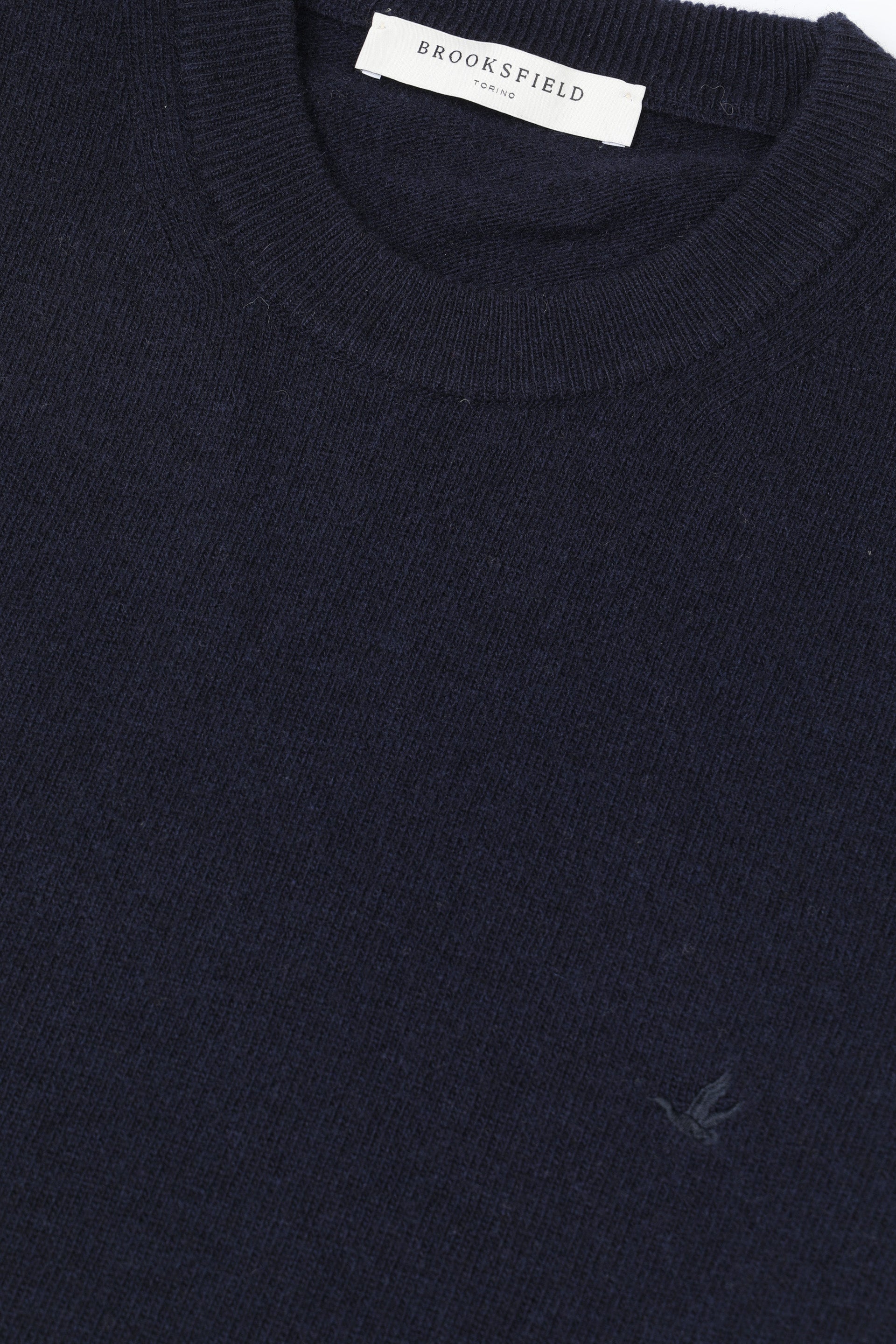 UOMO-GIROCOLLO RASATO, LAMBSWOOL (FIN.12) - Blu scuro