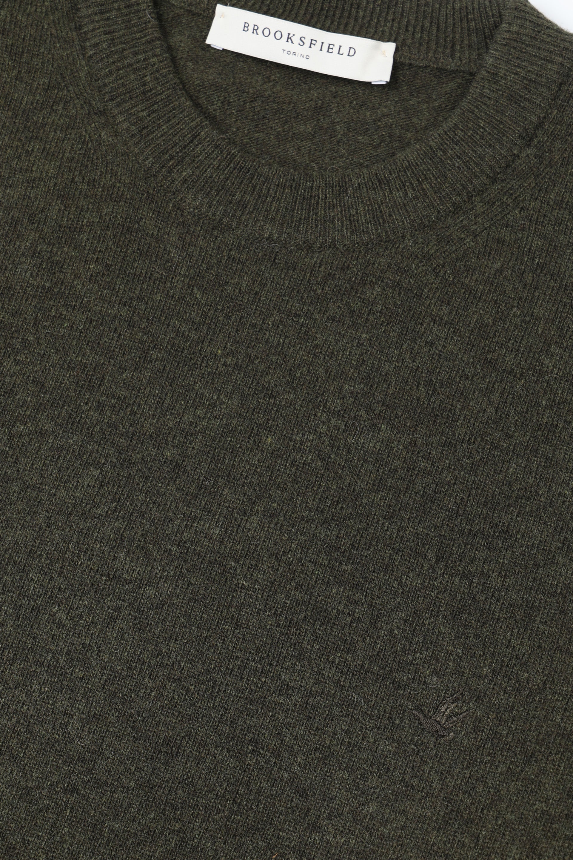 UOMO-GIROCOLLO RASATO, LAMBSWOOL (FIN.12) - Oliva