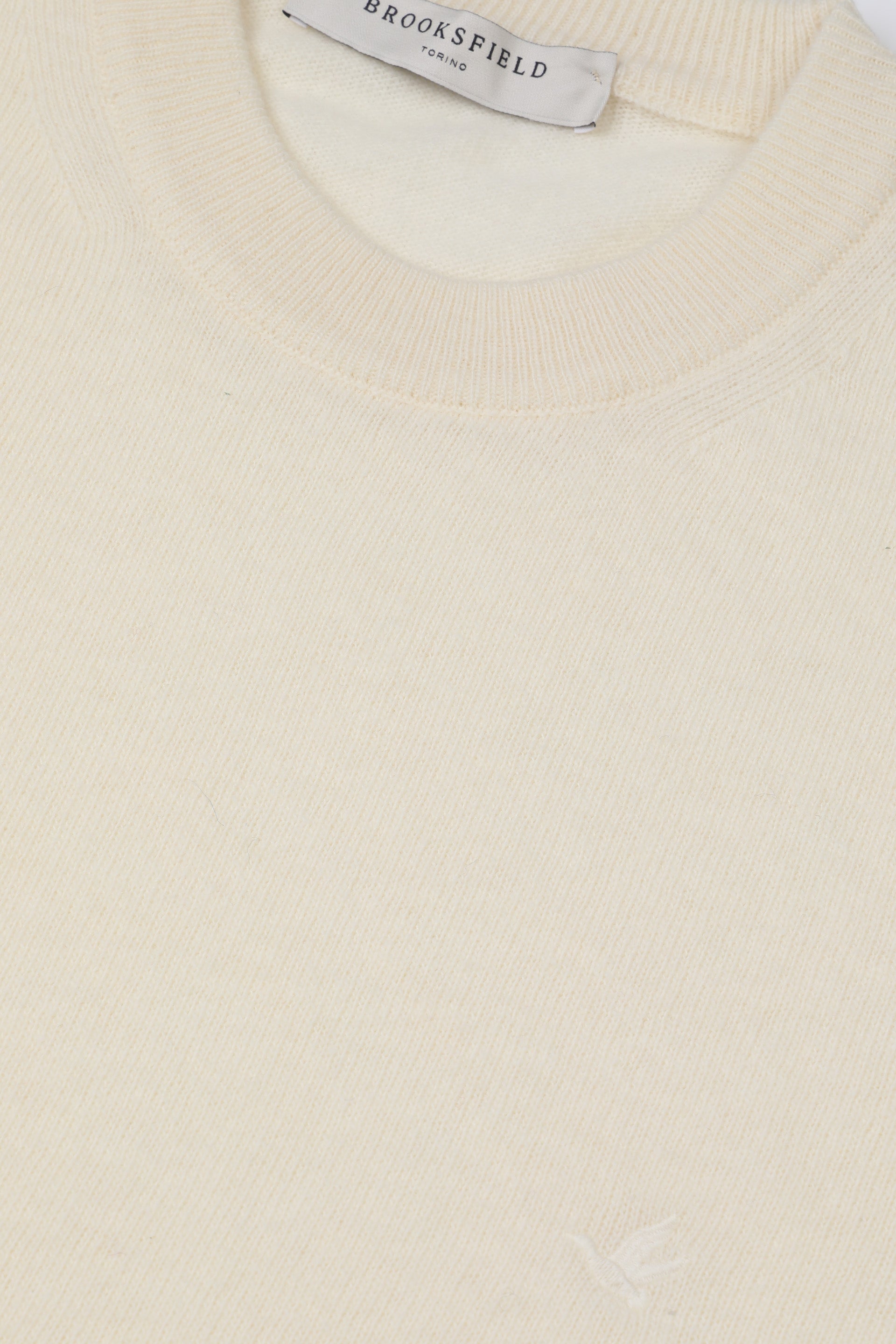 UOMO-GIROCOLLO RASATO, LAMBSWOOL (FIN.12) - Latte