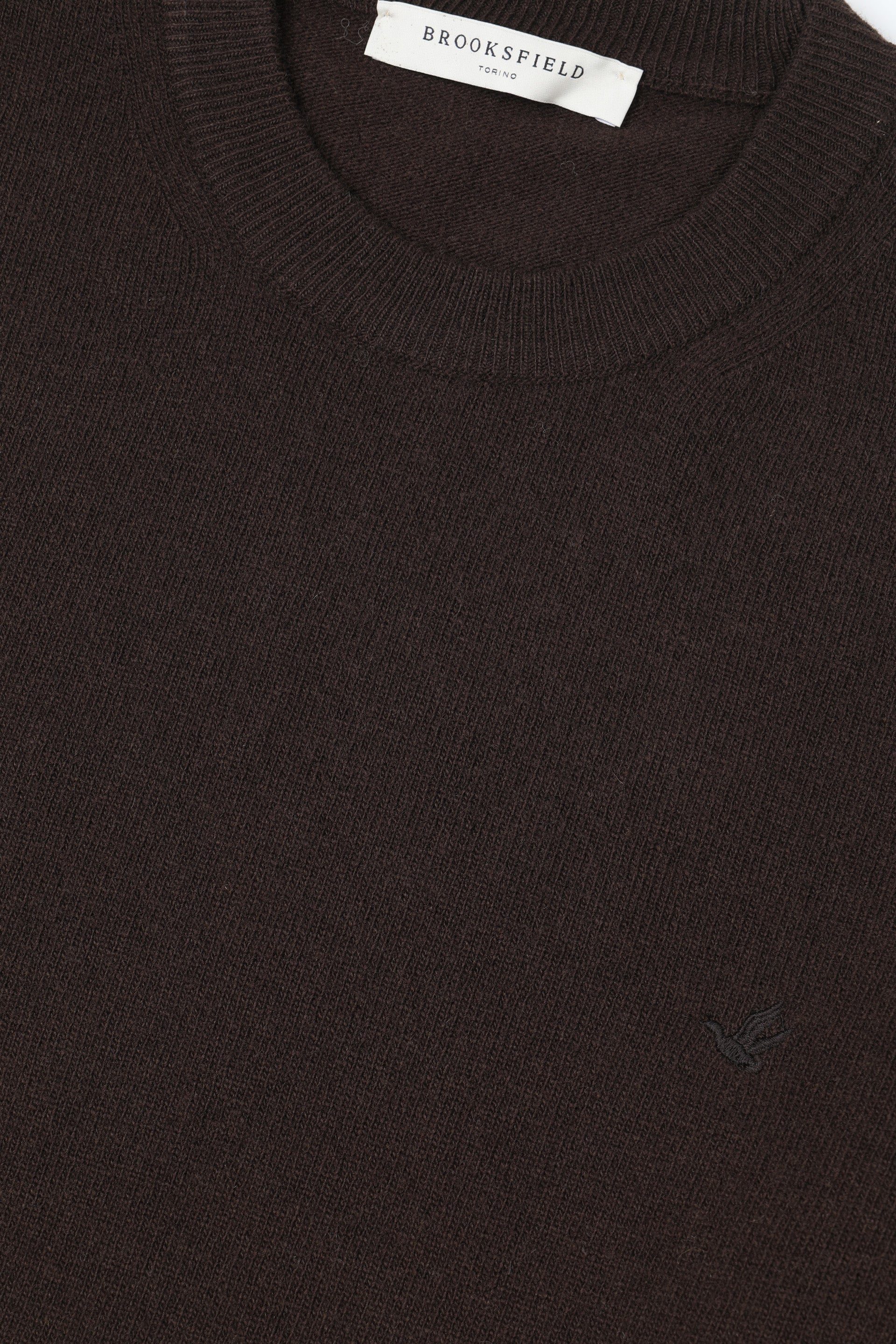 UOMO-GIROCOLLO RASATO, LAMBSWOOL (FIN.12) - Ebano