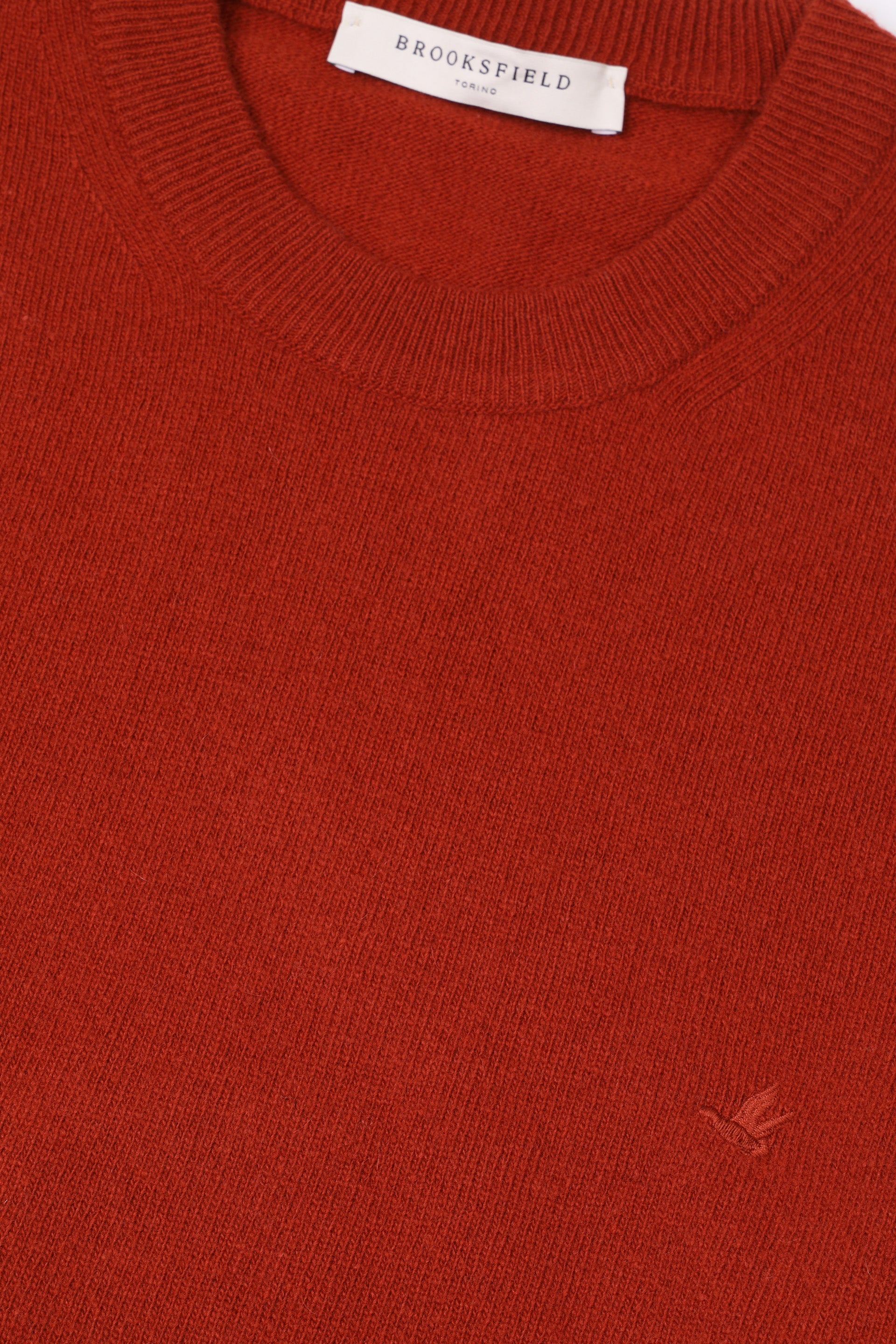 UOMO-GIROCOLLO RASATO, LAMBSWOOL (FIN.12) - Chili