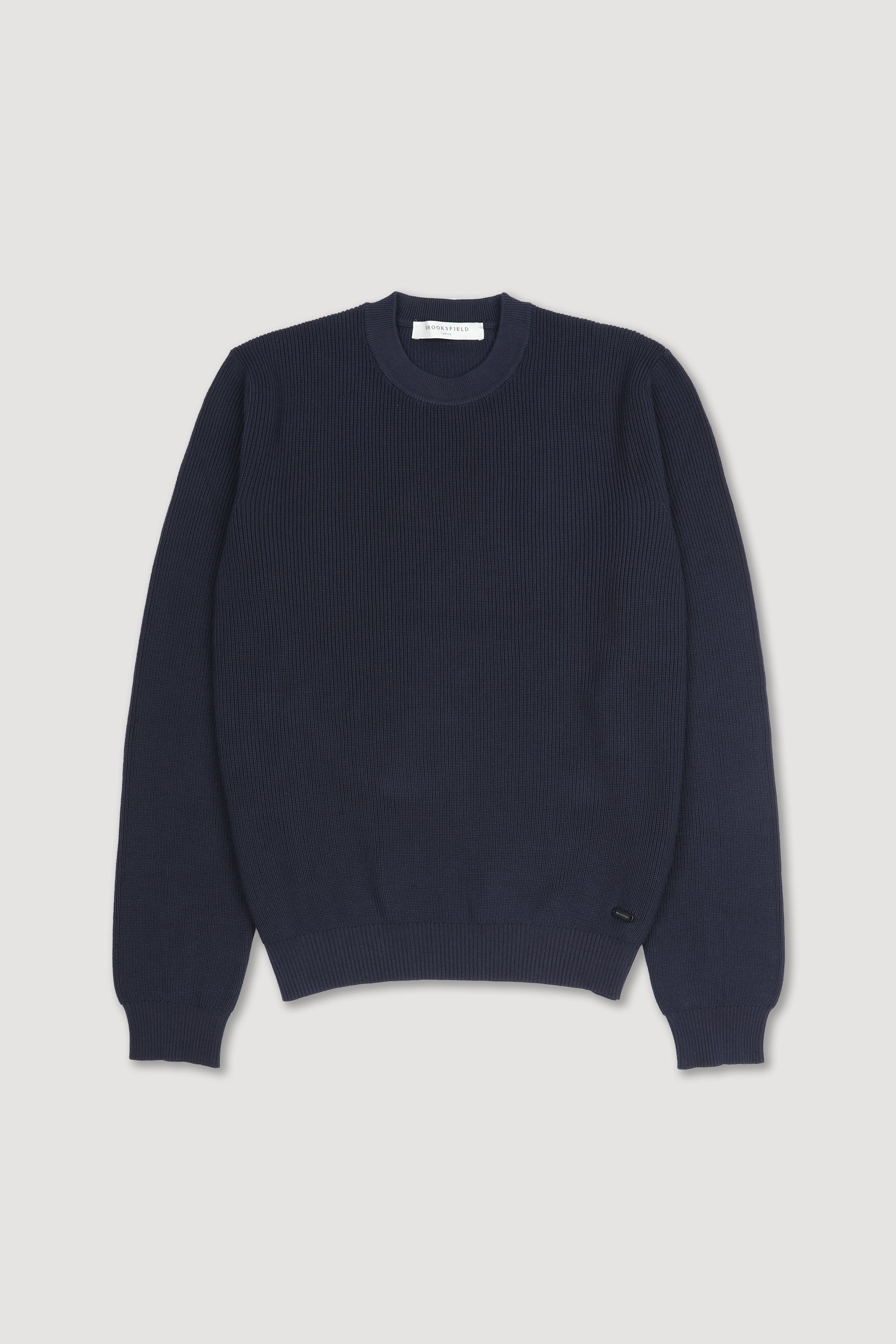 UOMO-GIROCOLLO MAGLIA INGLESE, COTONE TINTO CAPO DIRETTO (FIN. 12) - Navy