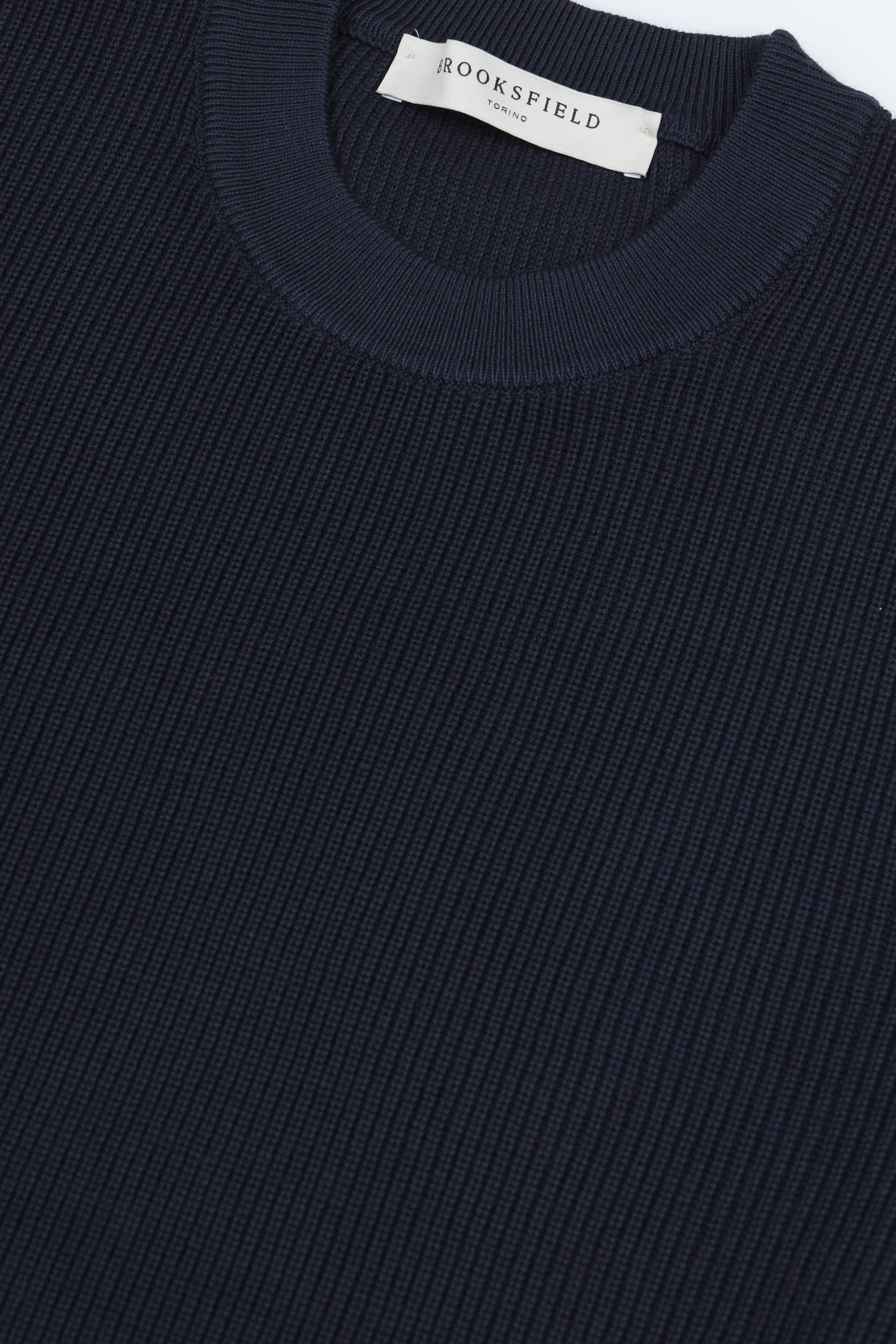 UOMO-GIROCOLLO MAGLIA INGLESE, COTONE TINTO CAPO DIRETTO (FIN. 12) - Navy