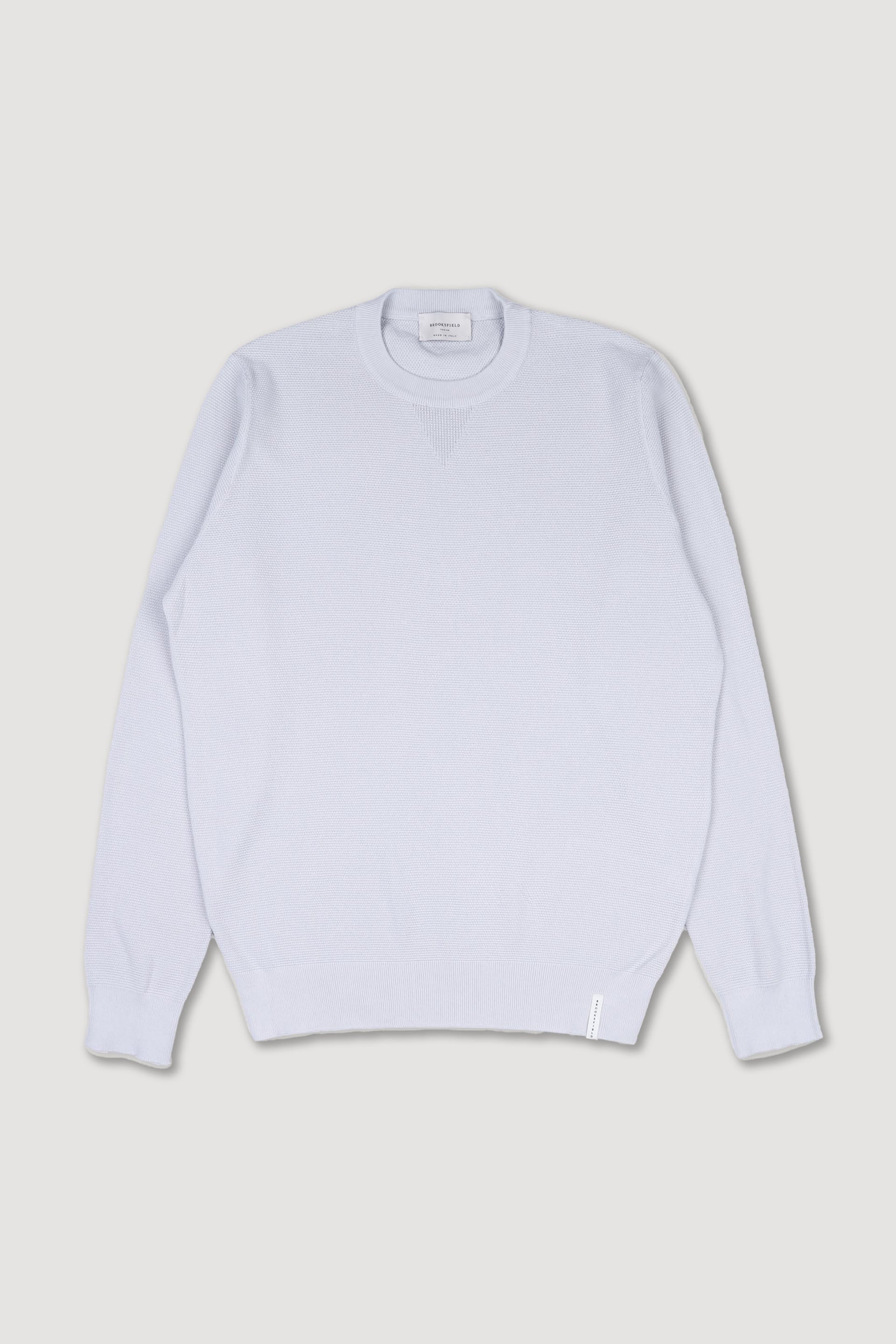 Maglia girocollo in cotone motivo grana di riso. Grigio - Vapore