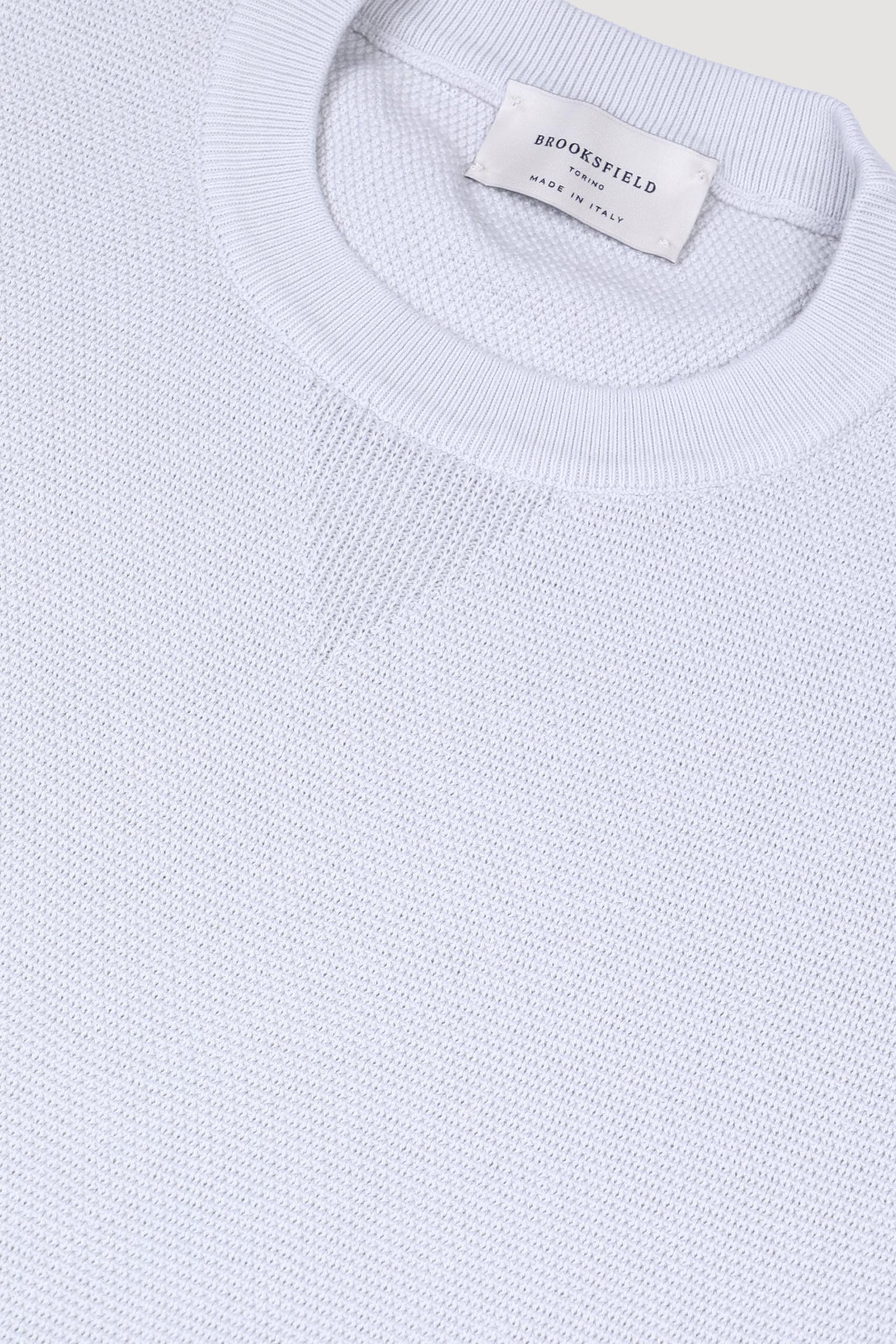 Maglia girocollo in cotone motivo grana di riso. Grigio - Vapore