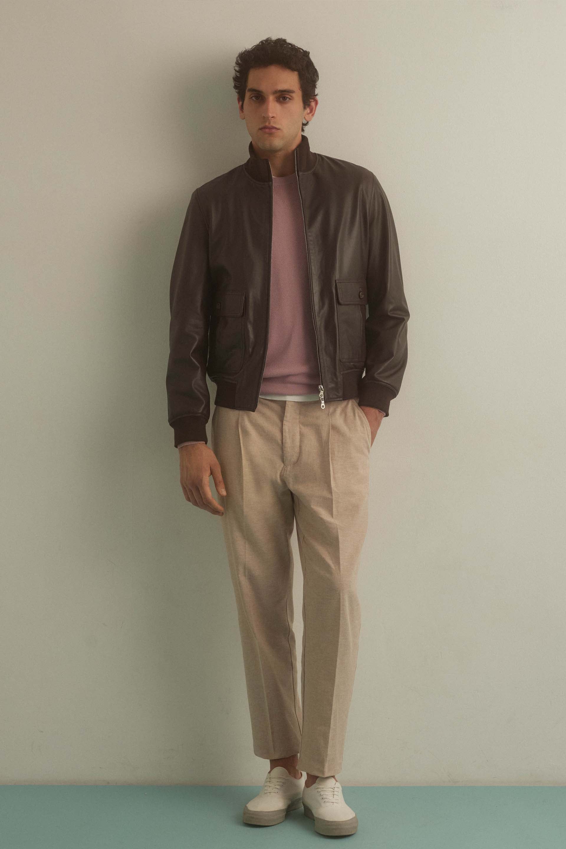 MAGLIA, GIROCOLLO, COTONE MINI MOTIVO, TINTO CAPO - Old rose