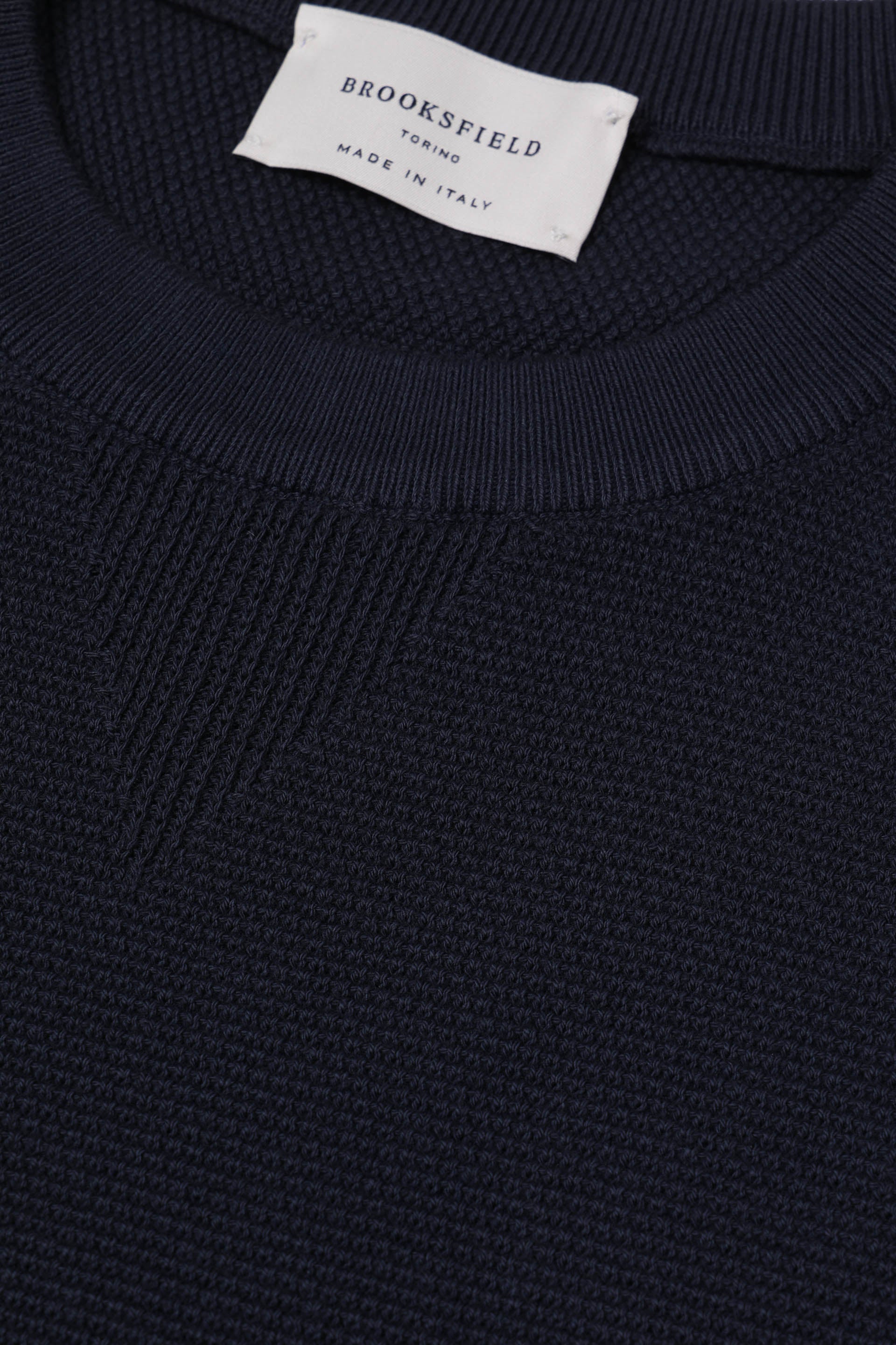 MAGLIA, GIROCOLLO, COTONE MINI MOTIVO, TINTO CAPO - Navy blue