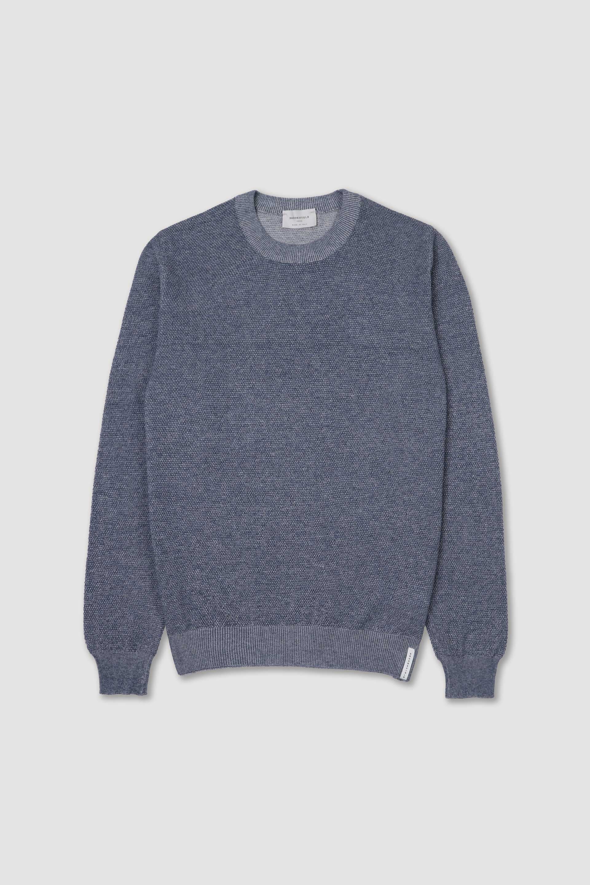 MAGLIA, GIROCOLLO, COTONE GRANA DI RISO VANISE - Acquario/panna