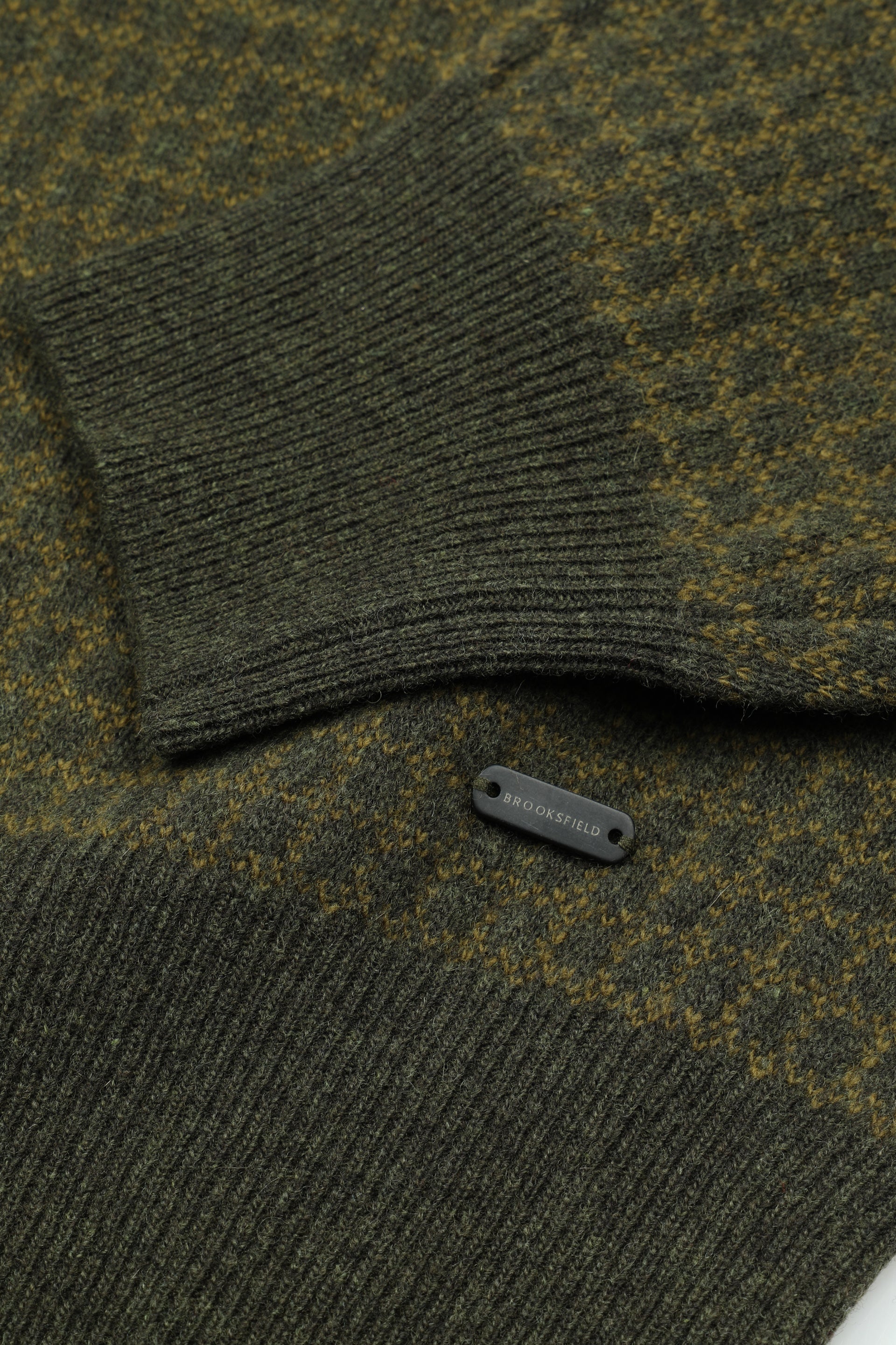 UOMO-GIROCOLLO, JAQUARD PIED DE POULE 2 COLORI ALL OVER, LAMBSWOOL (FIN.12) - Oliva/avocado