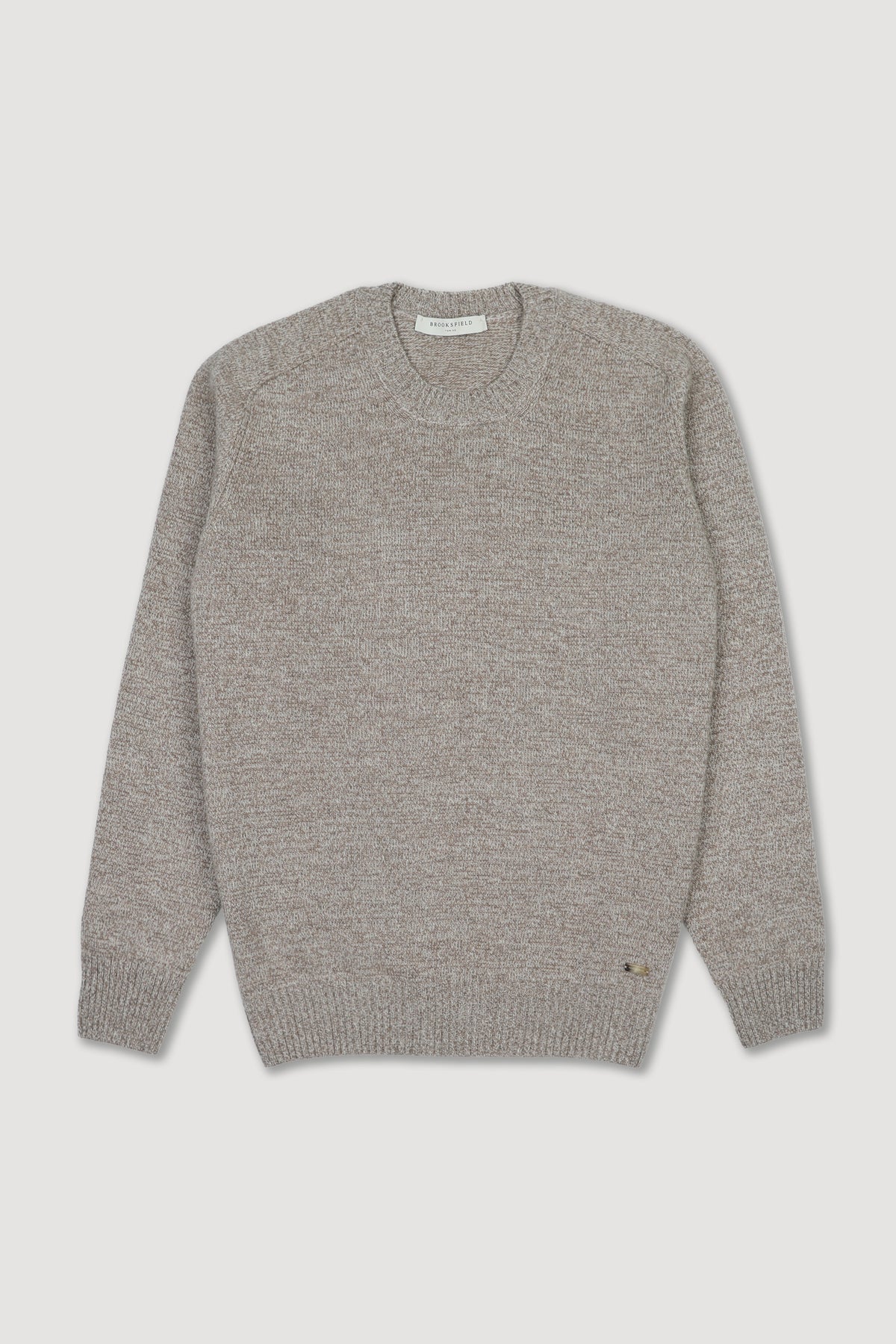Maglia girocollo in pura lana vergine. Beige - Segale