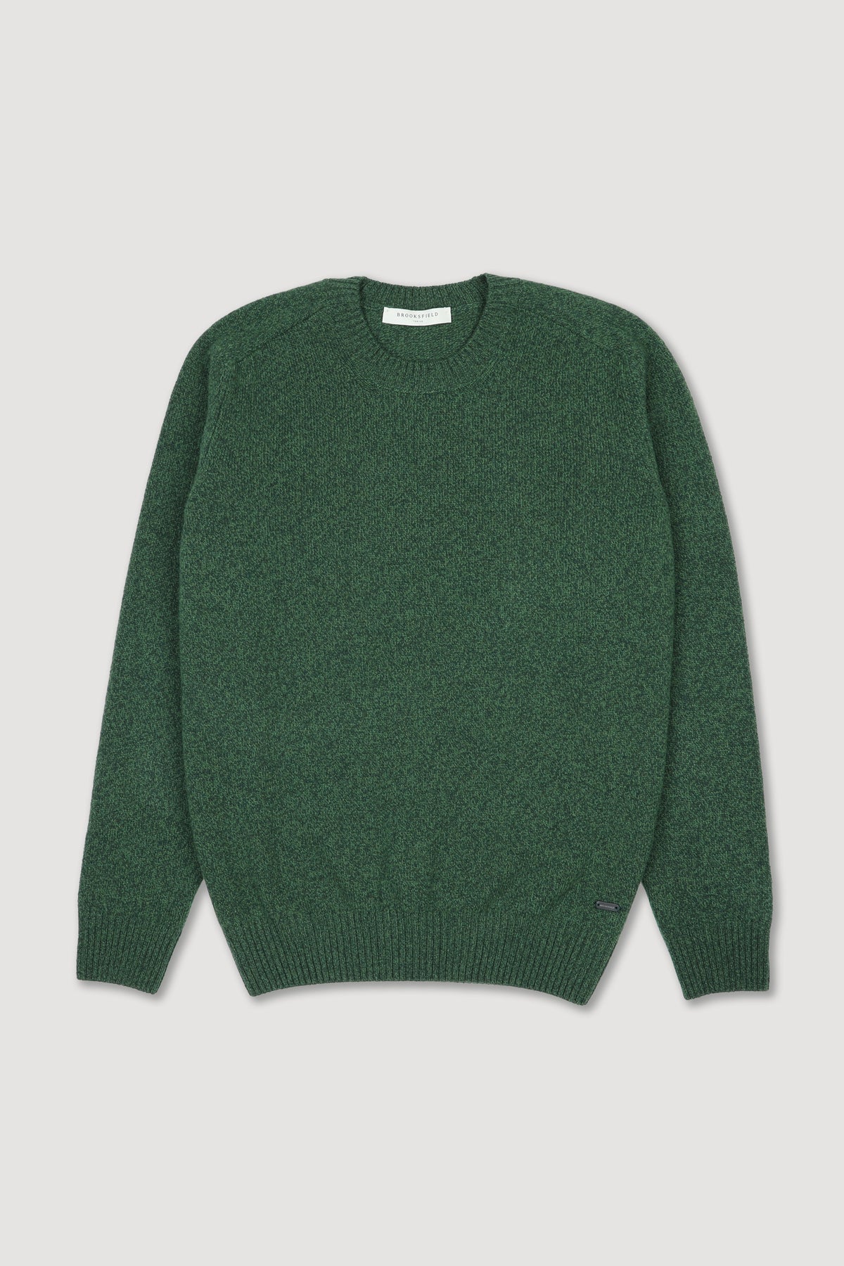 Maglia girocollo in pura lana vergine. Verde - Alloro
