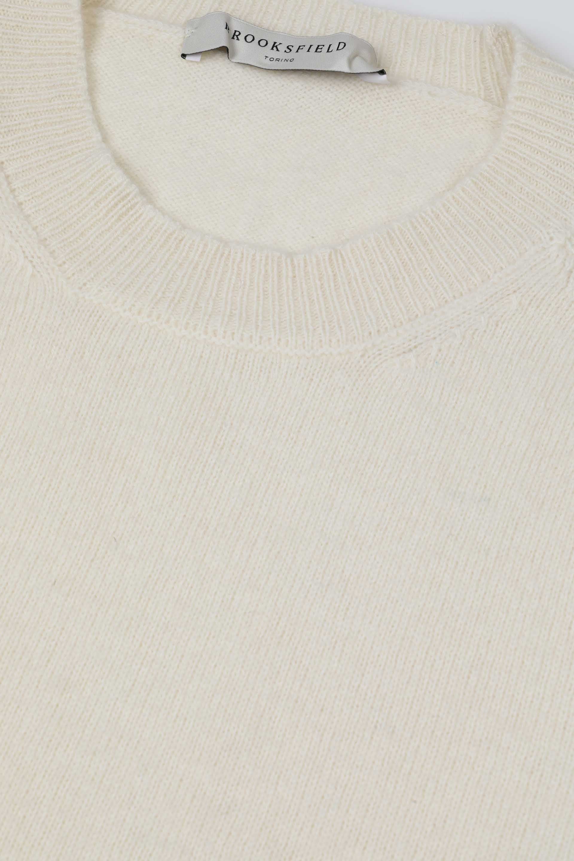 MAGLIA, GIROCOLLO, CASHMERE RASATO - Panna