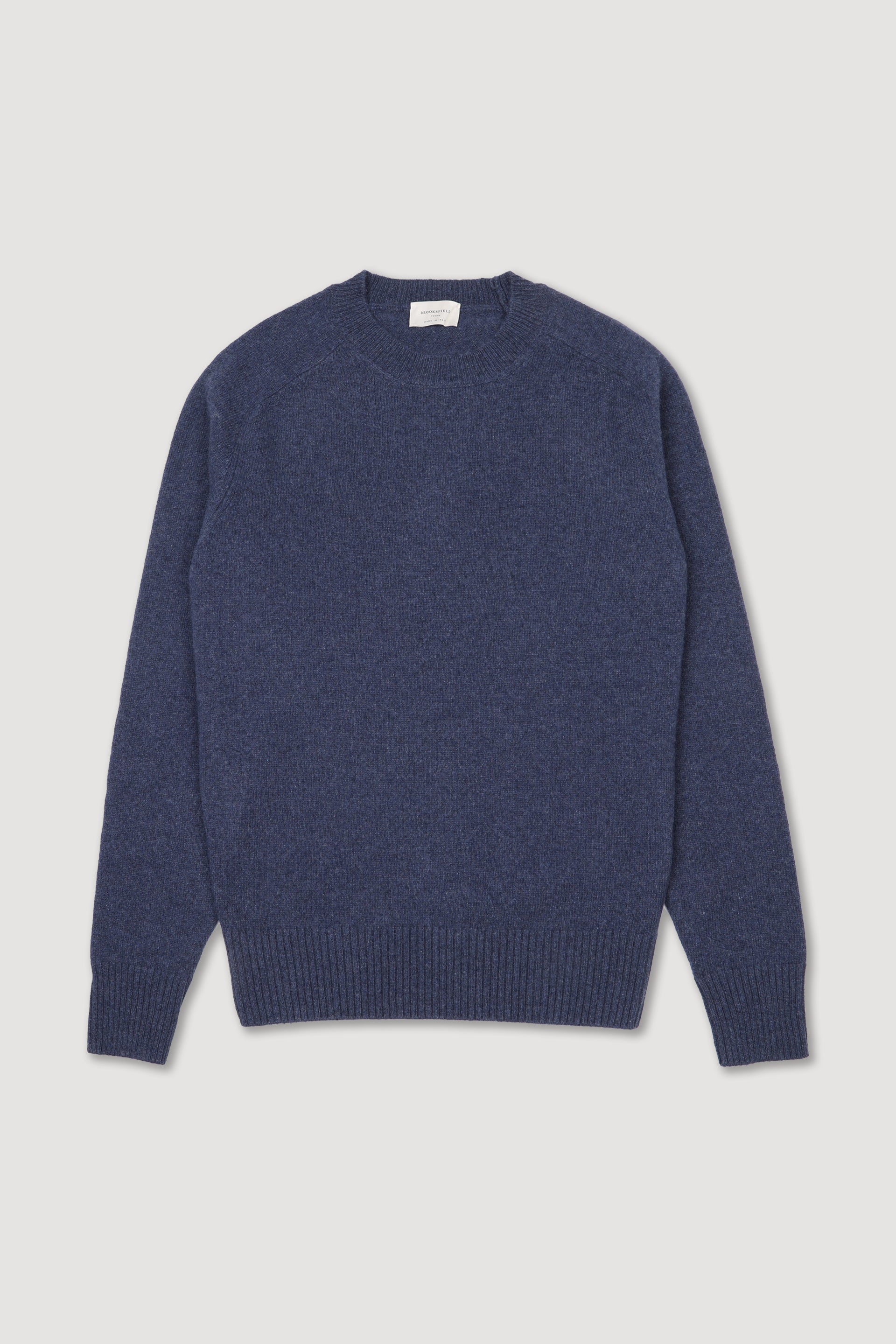 Maglia girocollo in cashmere. Blu - Blue